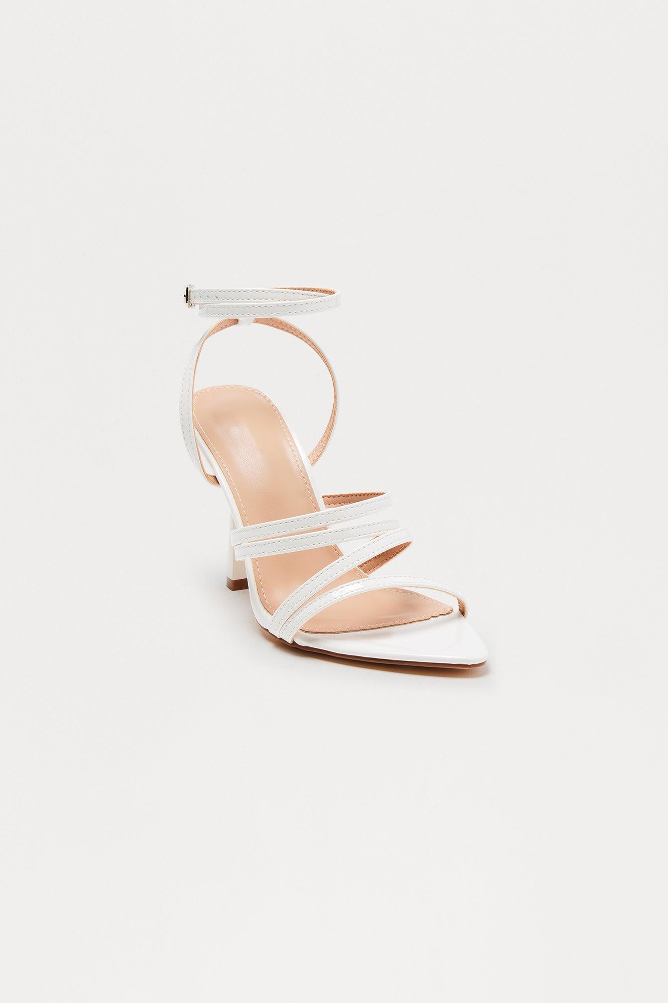 Affinity Ankle Strap Heels - White Female Product Image