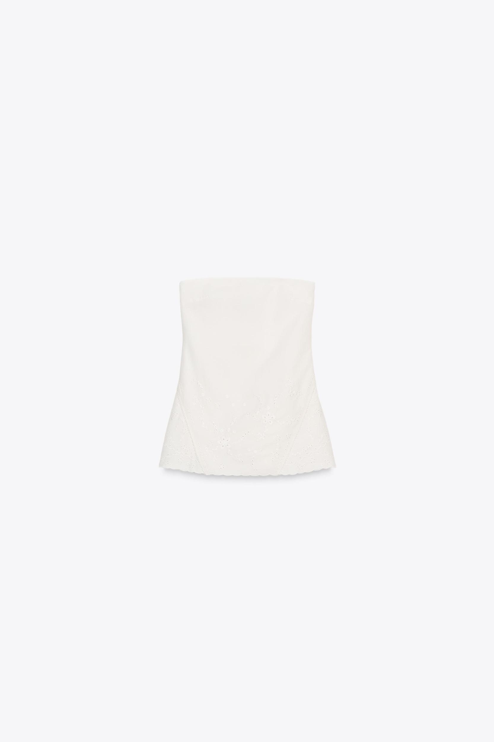 EMBROIDERED STRAPLESS TOP Product Image