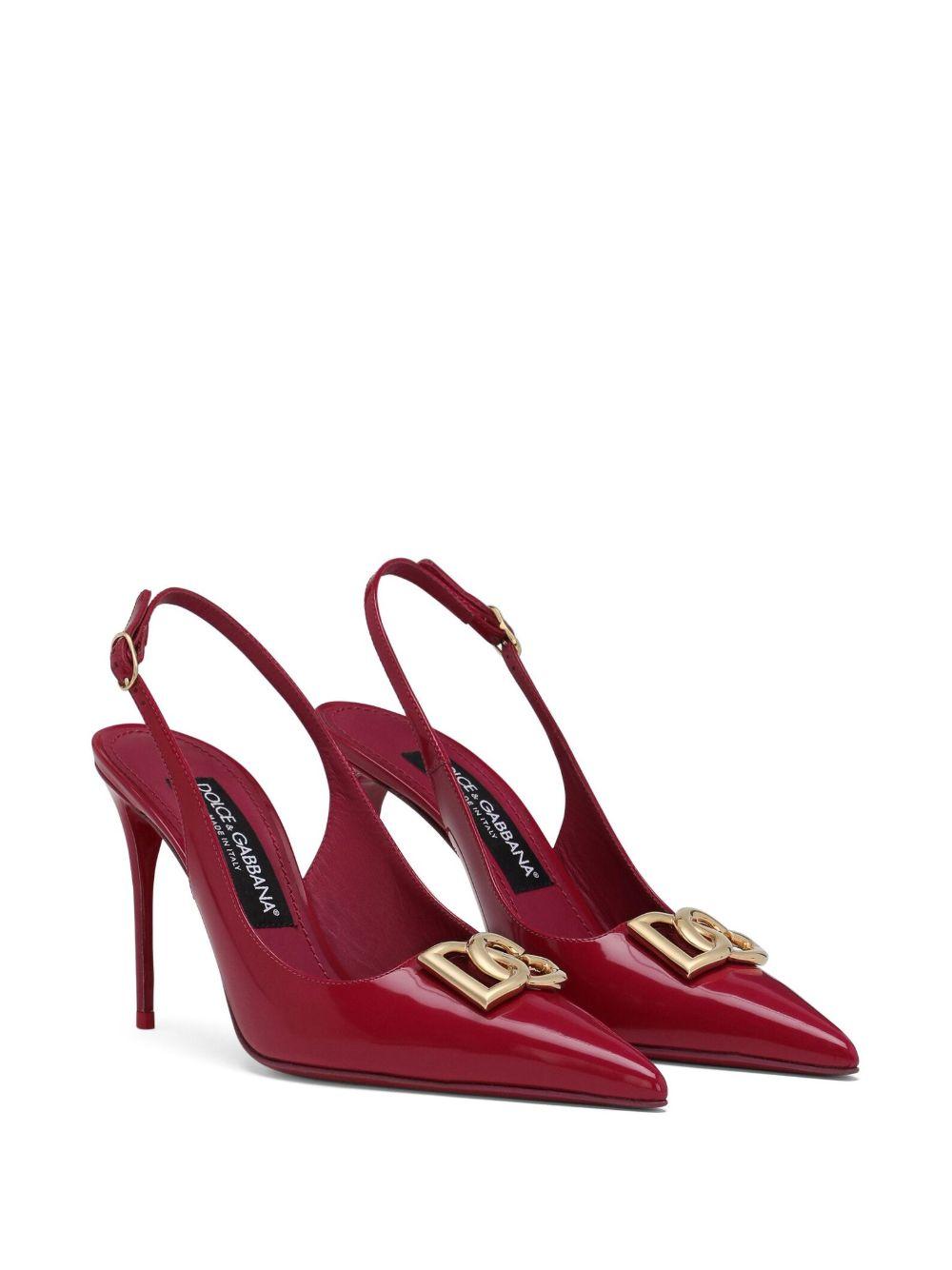 logo-plaque heeled slingback pumps Product Image