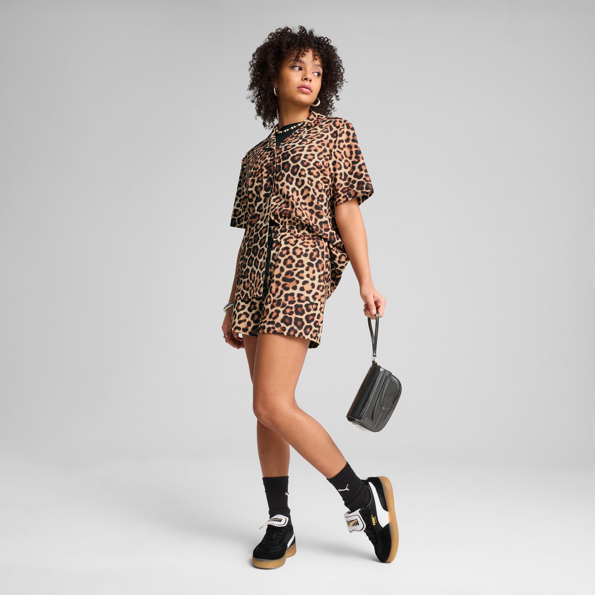 LEO LUXE Women's Relaxed All-Over Print Woven Shirt Product Image