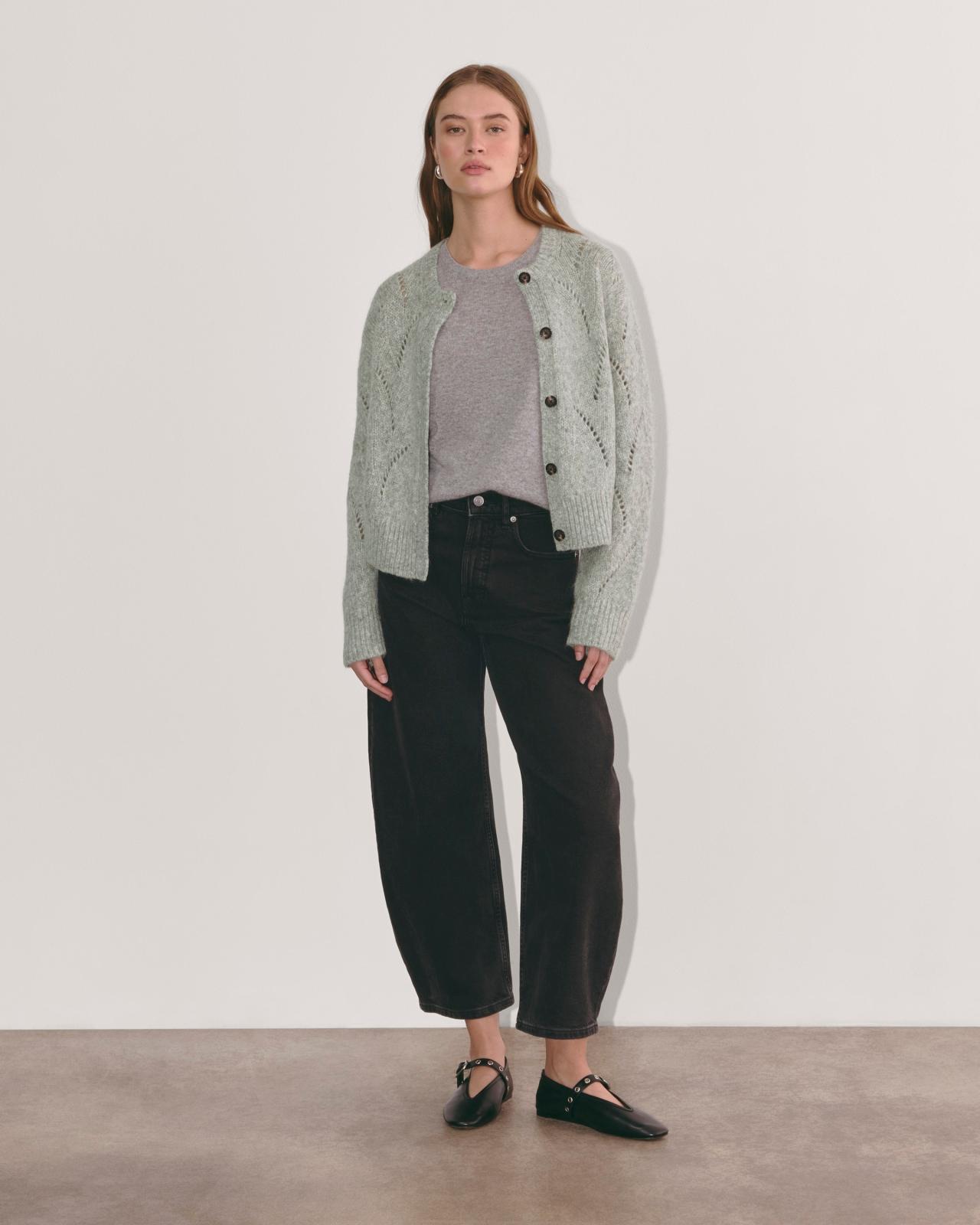 Womens Pointelle Cardigan in Cloud by Everlane Product Image