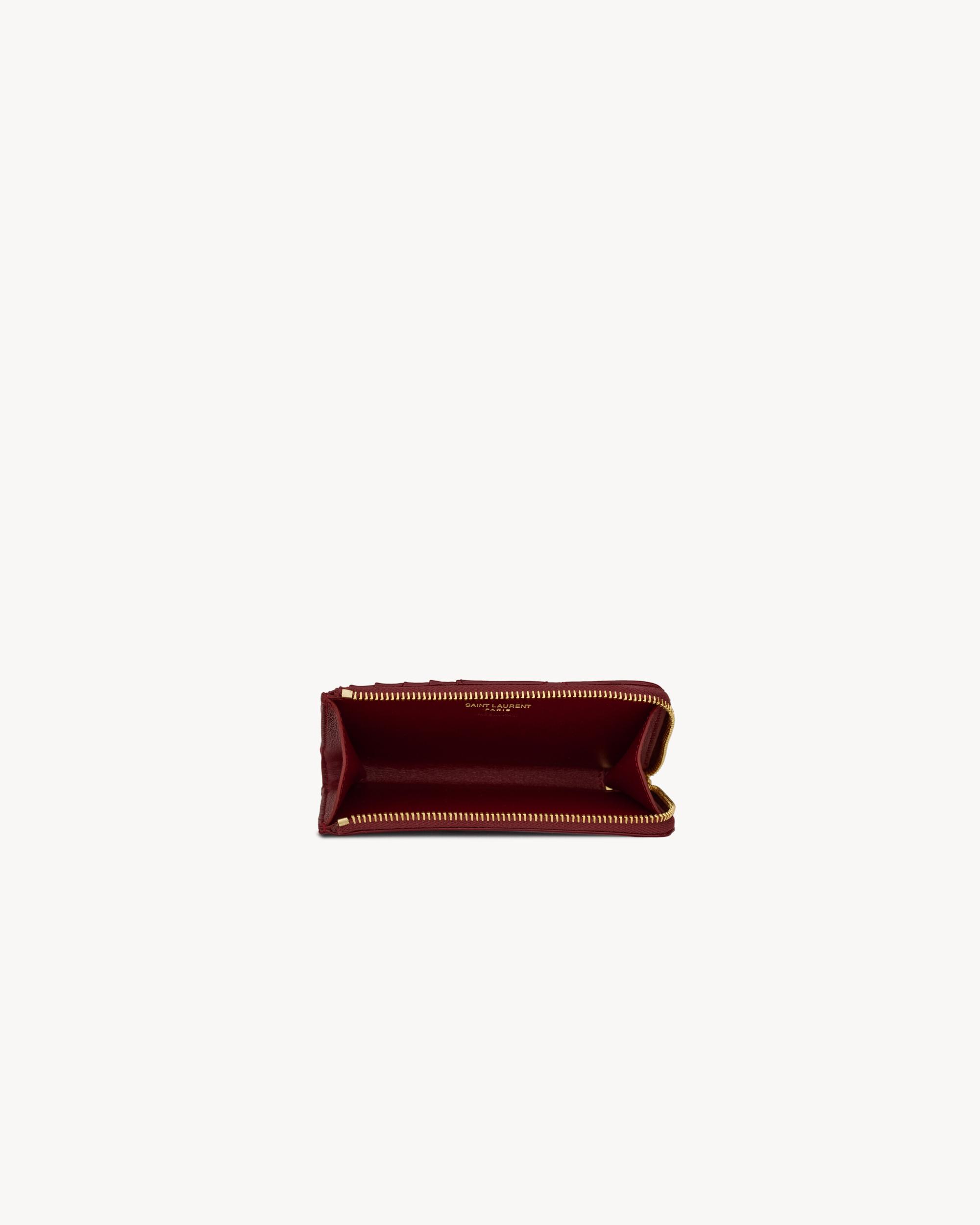 CASSANDRE MATELASSÉ FRAGMENTS CARD CASE IN GRAIN DE POUDRE LEATHER Product Image
