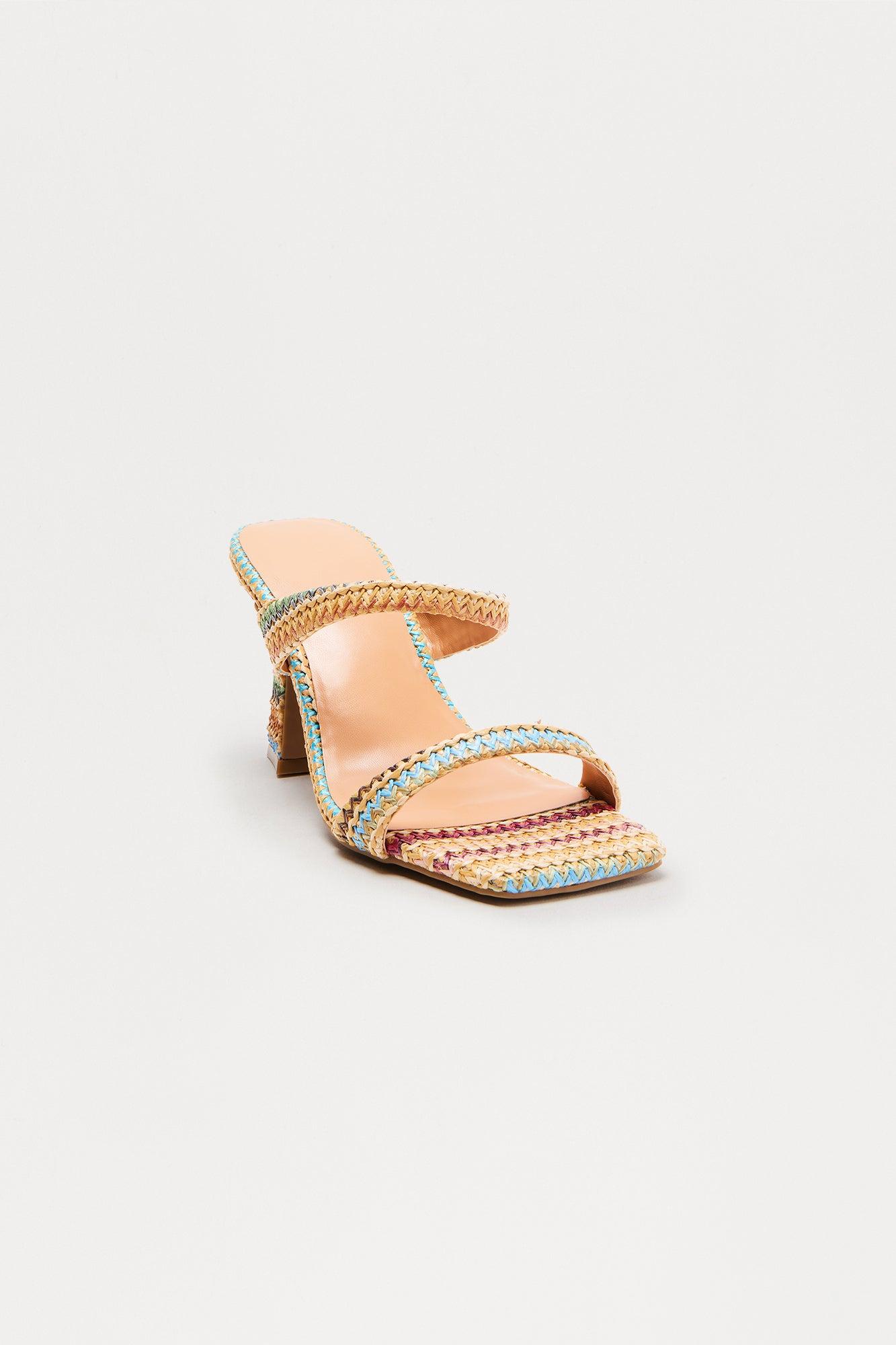 Retreat Raffia Mules - Multi Color Female Product Image