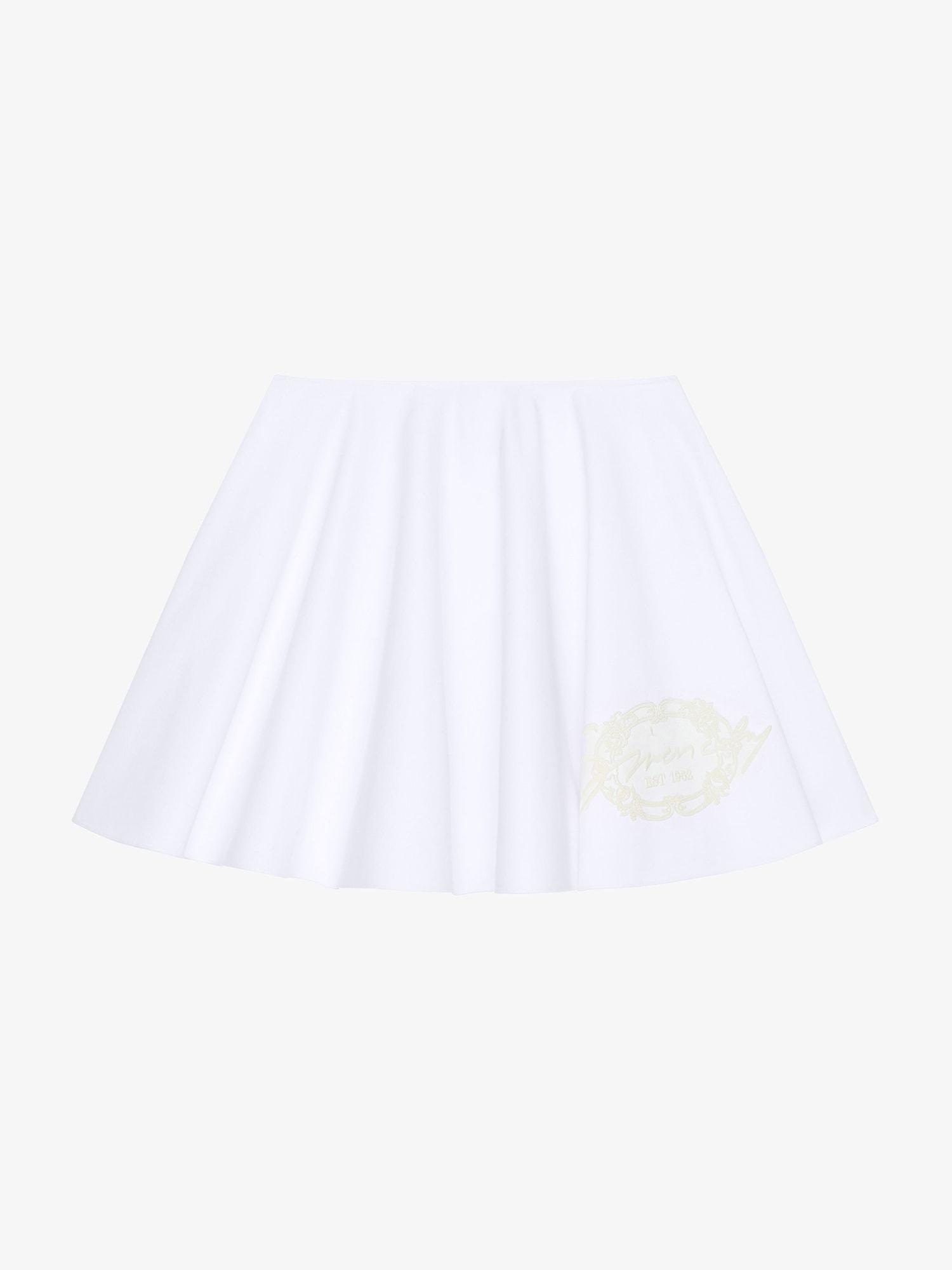Skirt in cotton with GIVENCHY medallion Product Image