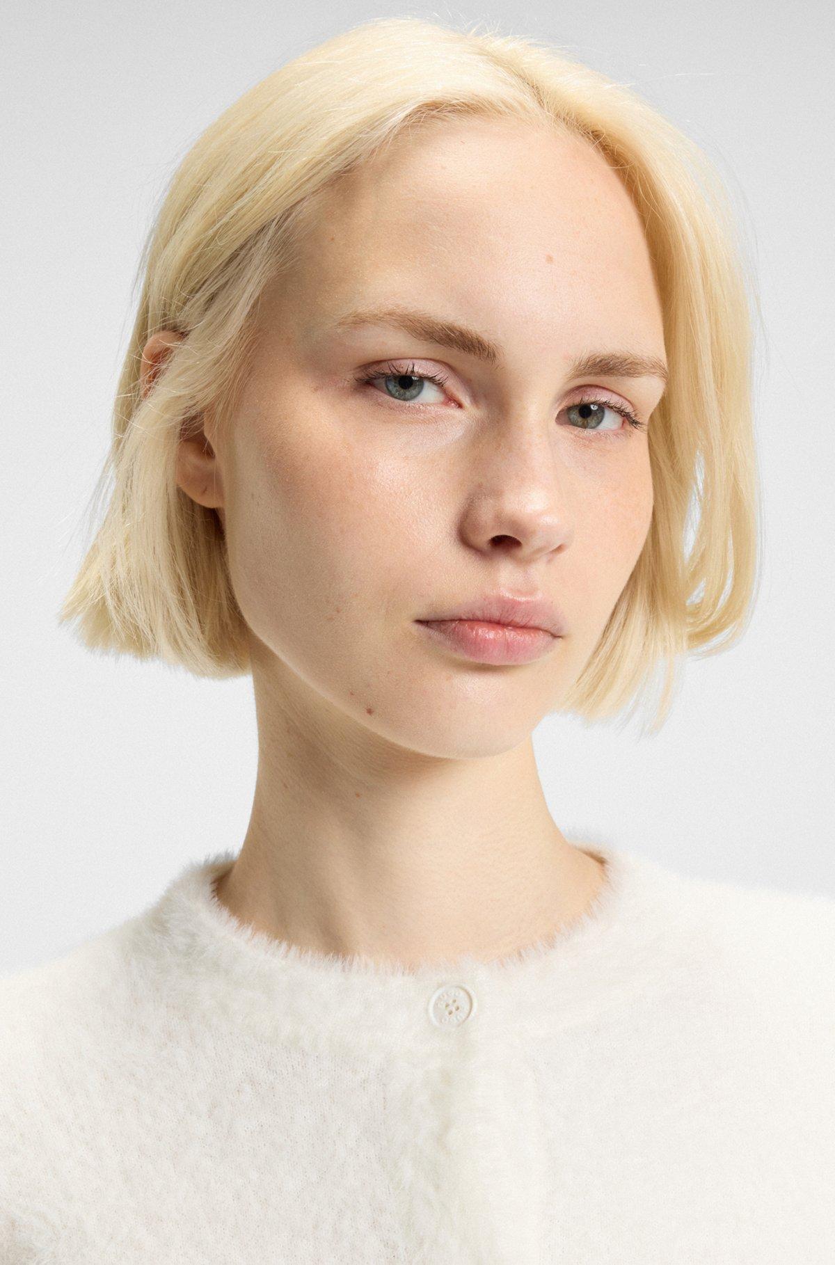 Relaxed-fit cardigan in furry yarn Product Image