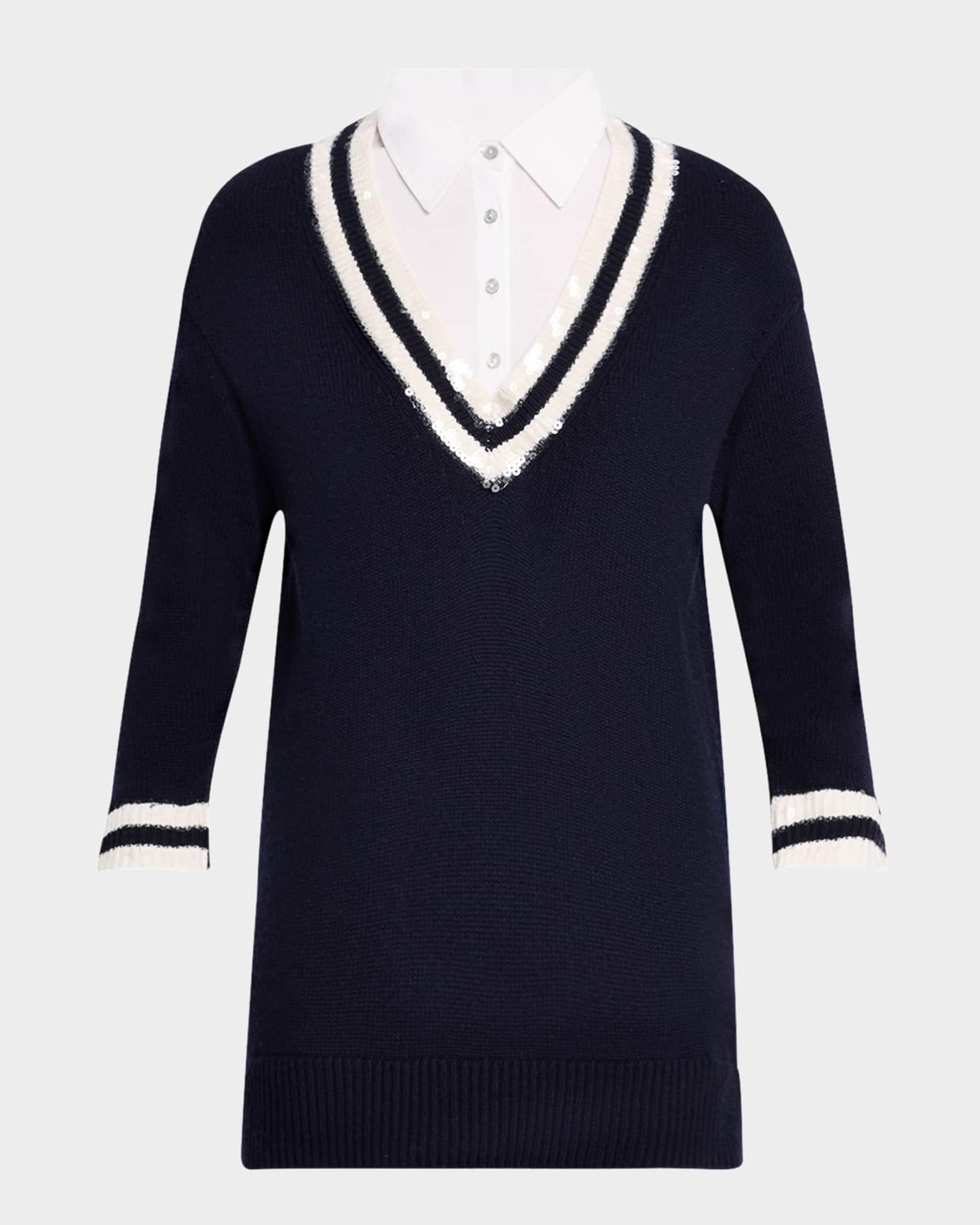 Santina Sequined Mixed Media Mini Dress Product Image