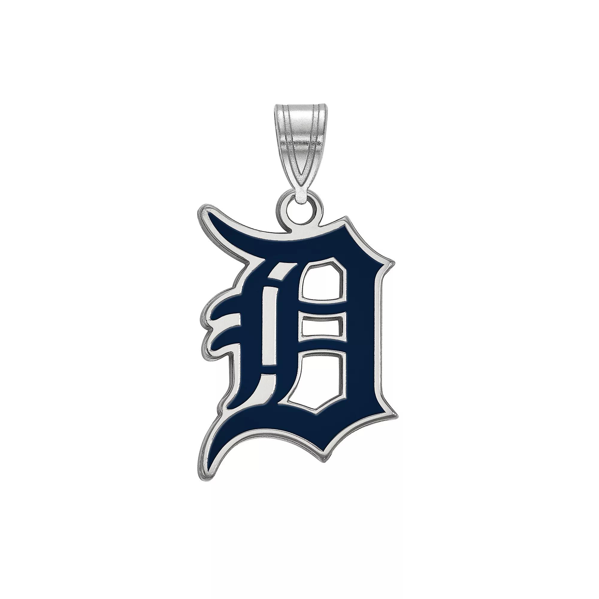 LogoArt Sterling Silver 14k Gold-Plated Detroit Tigers Large Blue Enameled Pendant, Women's, Size: 25MM Product Image