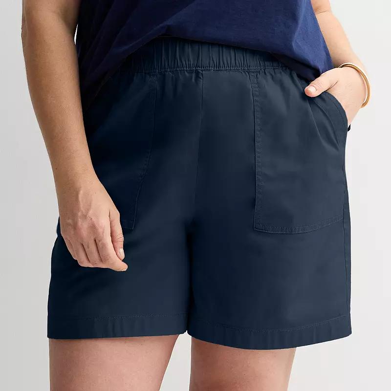 Plus Size Croft & Barrow® Pull On Twill Shorts, Women's, Size: 4XL, Seattle Blue Product Image