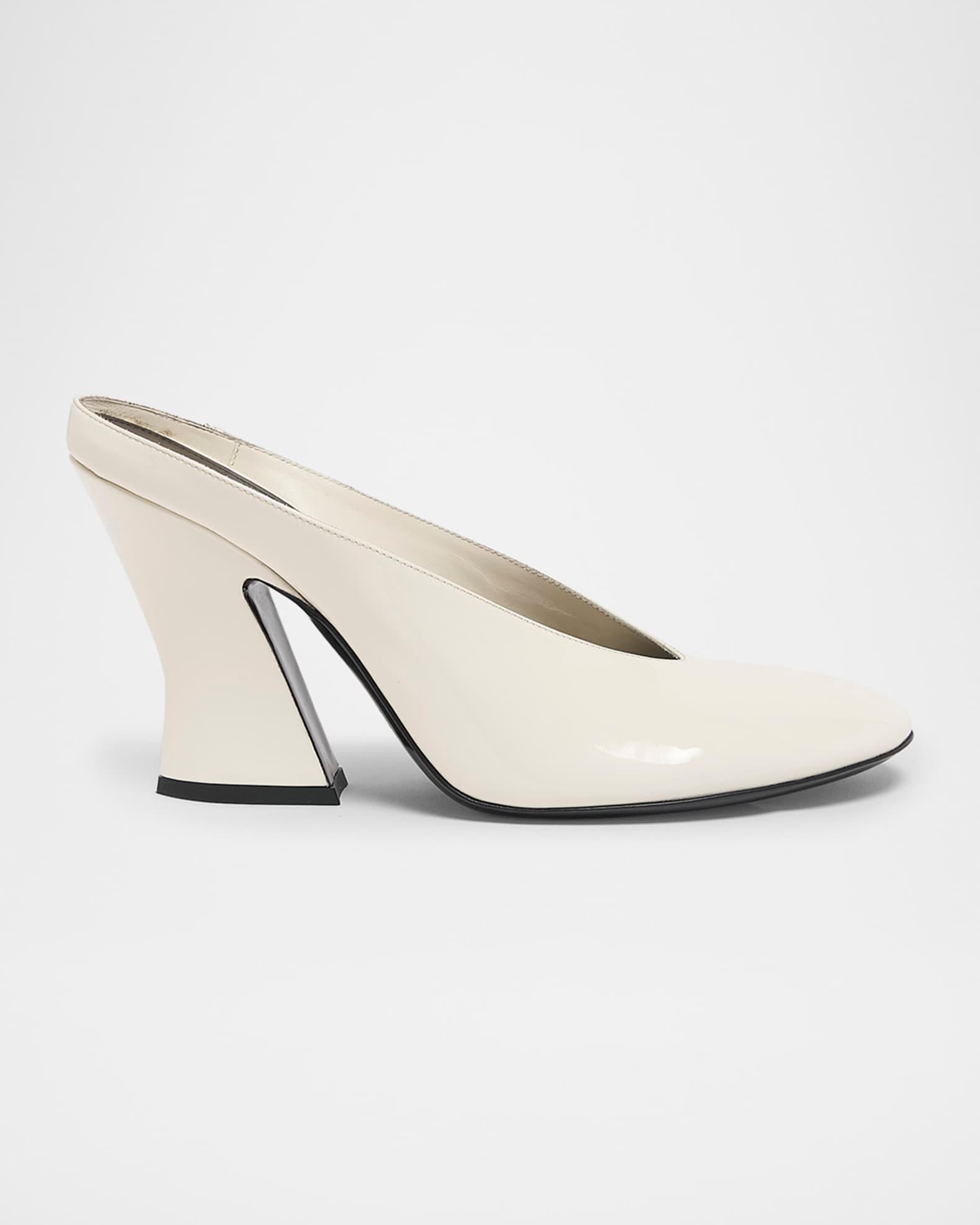 Patent Leather Sculpted Block-Heel Mules Product Image