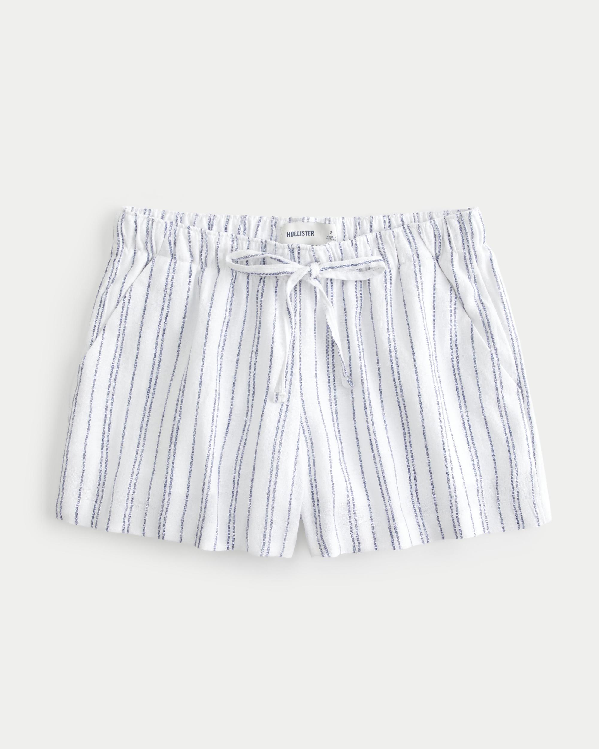 Hollister Ella Adjustable Rise Linen-Blend Pull-On Shorts Product Image