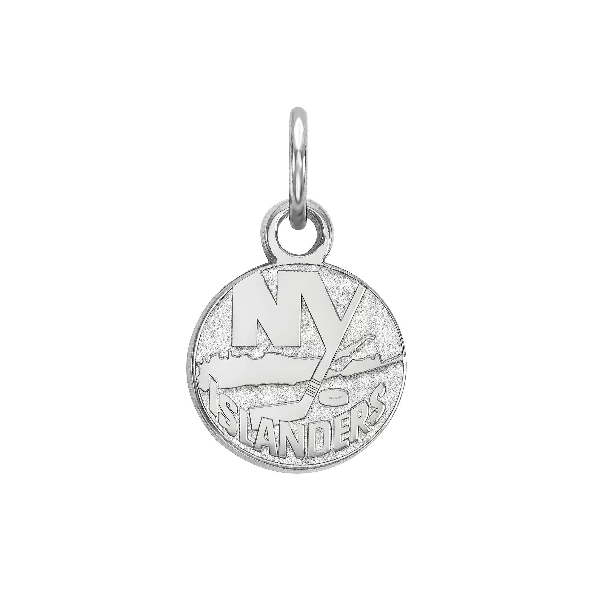 LogoArt New York Islanders Sterling Silver Mini Logo Disc Pendant, Women's, Size: 9MM Product Image