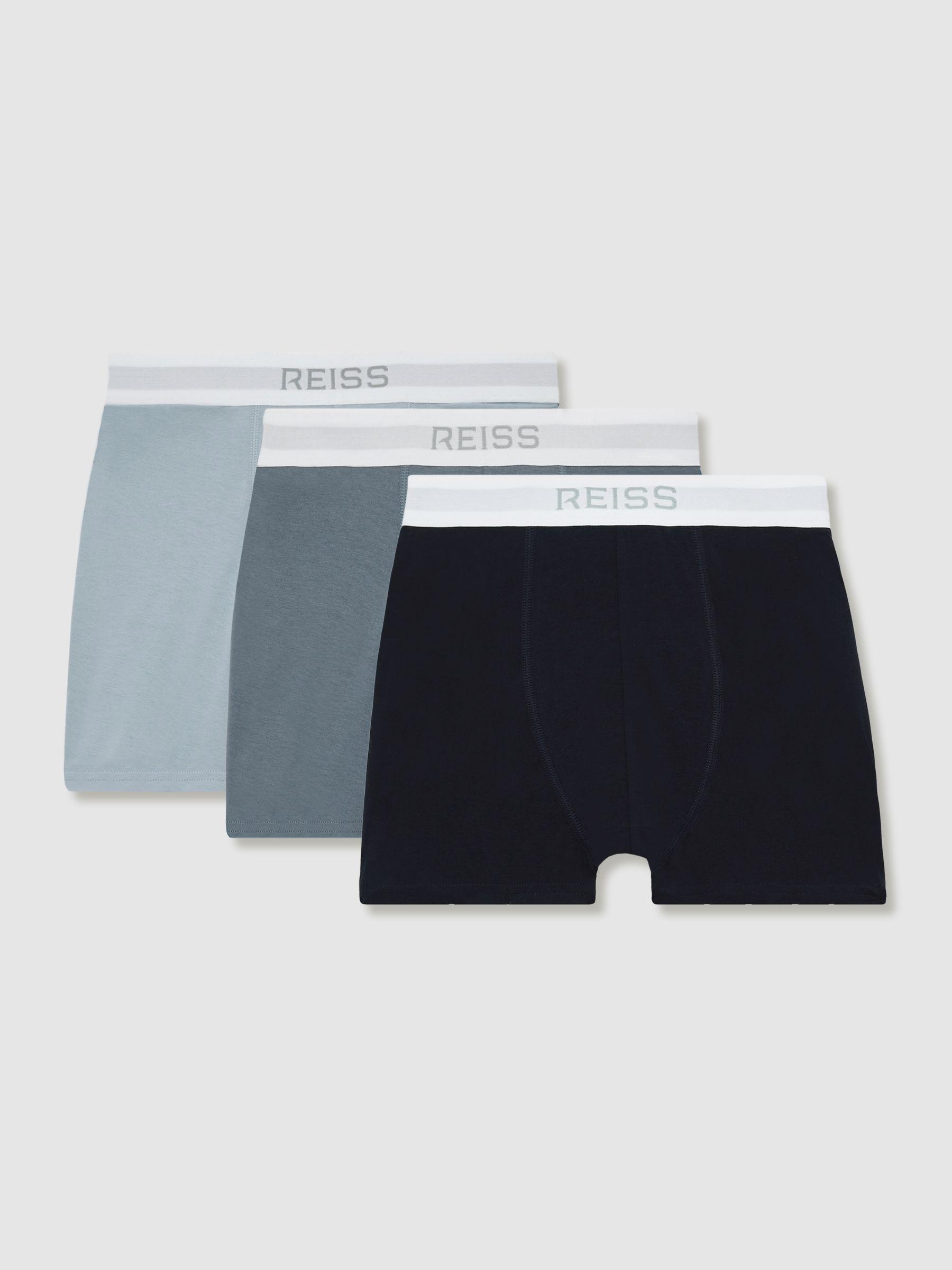 Stretch-Cotton Boxers 3 Pack in Blue Multi Product Image