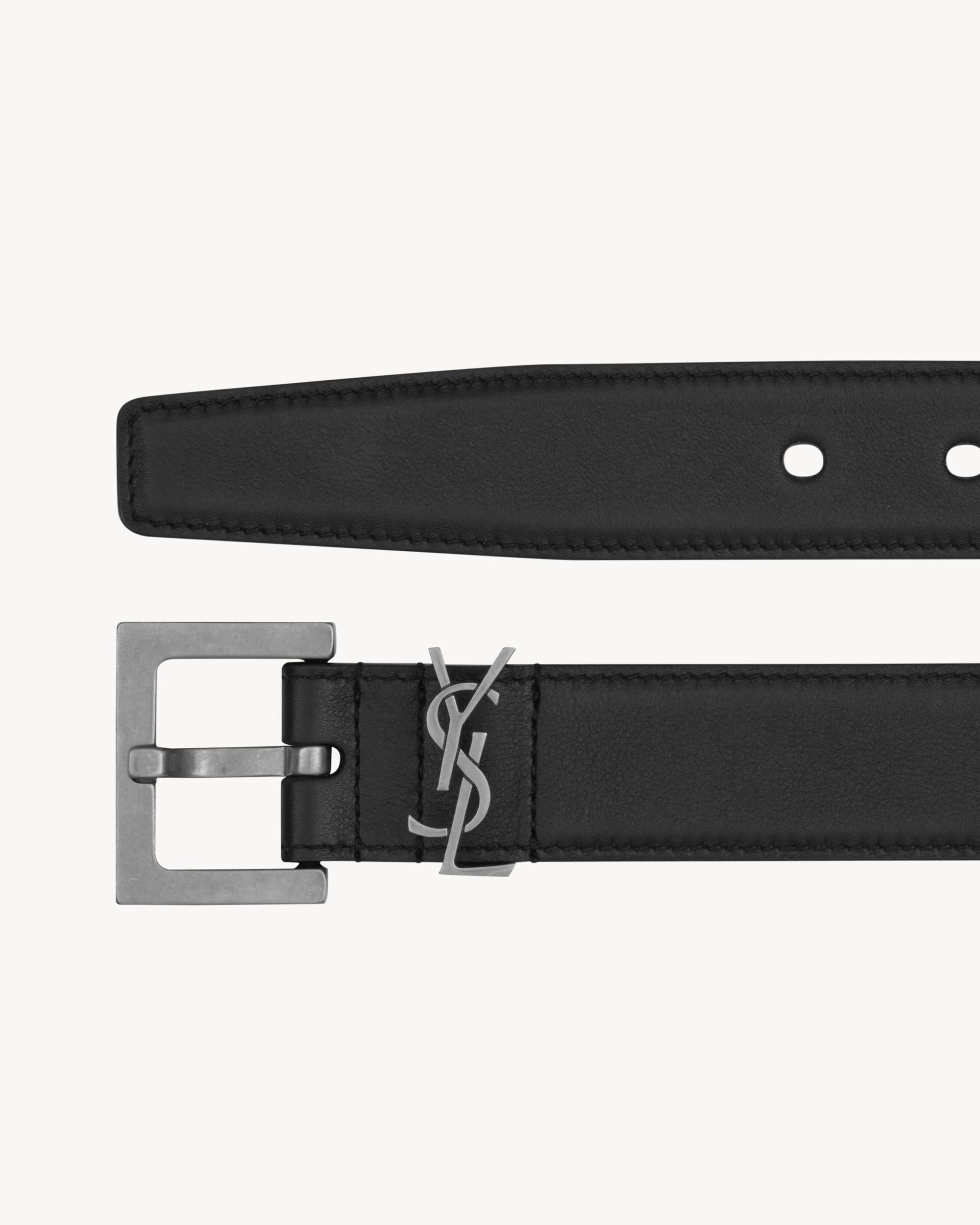 Cassandre Belt with square buckle in smooth leather Product Image