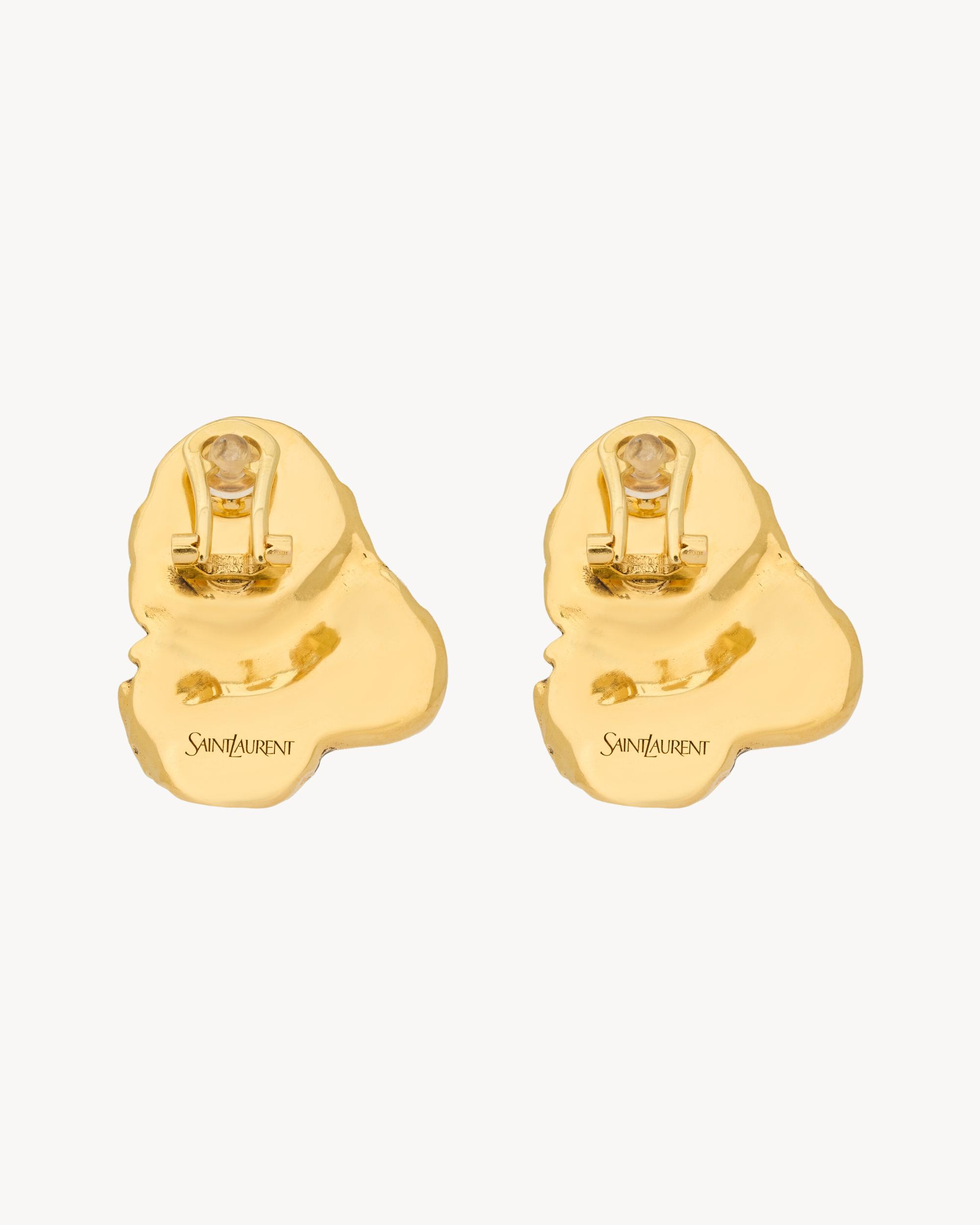 BUBBLE CABOCHON EARRINGS IN RESIN AND METAL Product Image