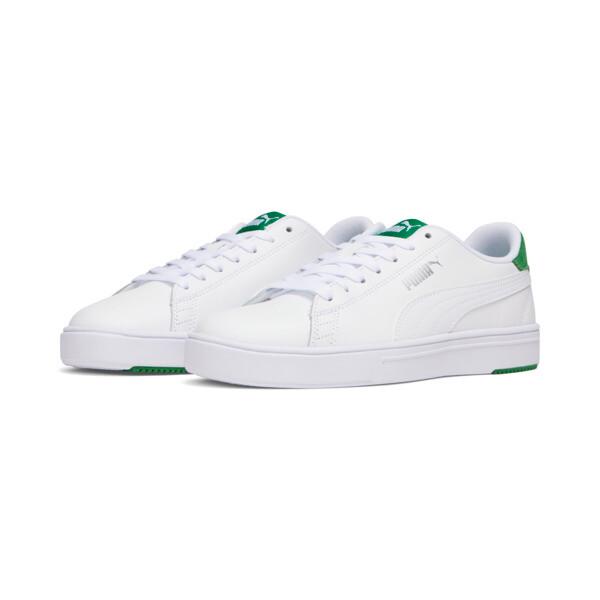 PUMA Serve Pro Lite Women's Sneakers in White/Amazon Green/Silver Product Image