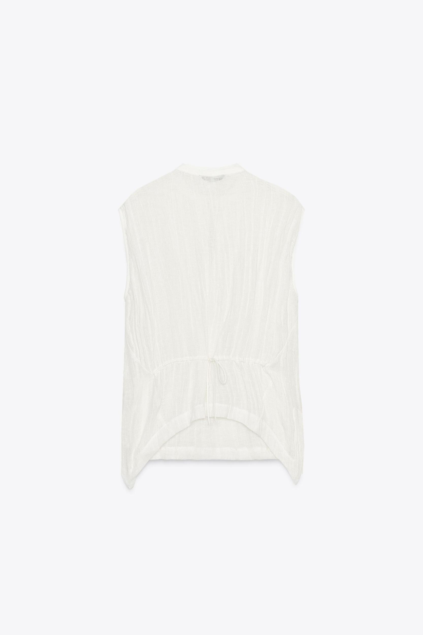 ZW COLLECTION LINEN BLOUSE WITH TIES Product Image