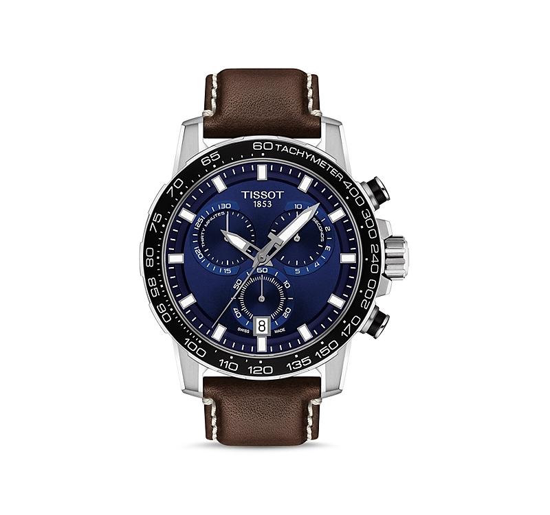 Tissot Supersport Black Leather Strap Chronograph Watch Product Image