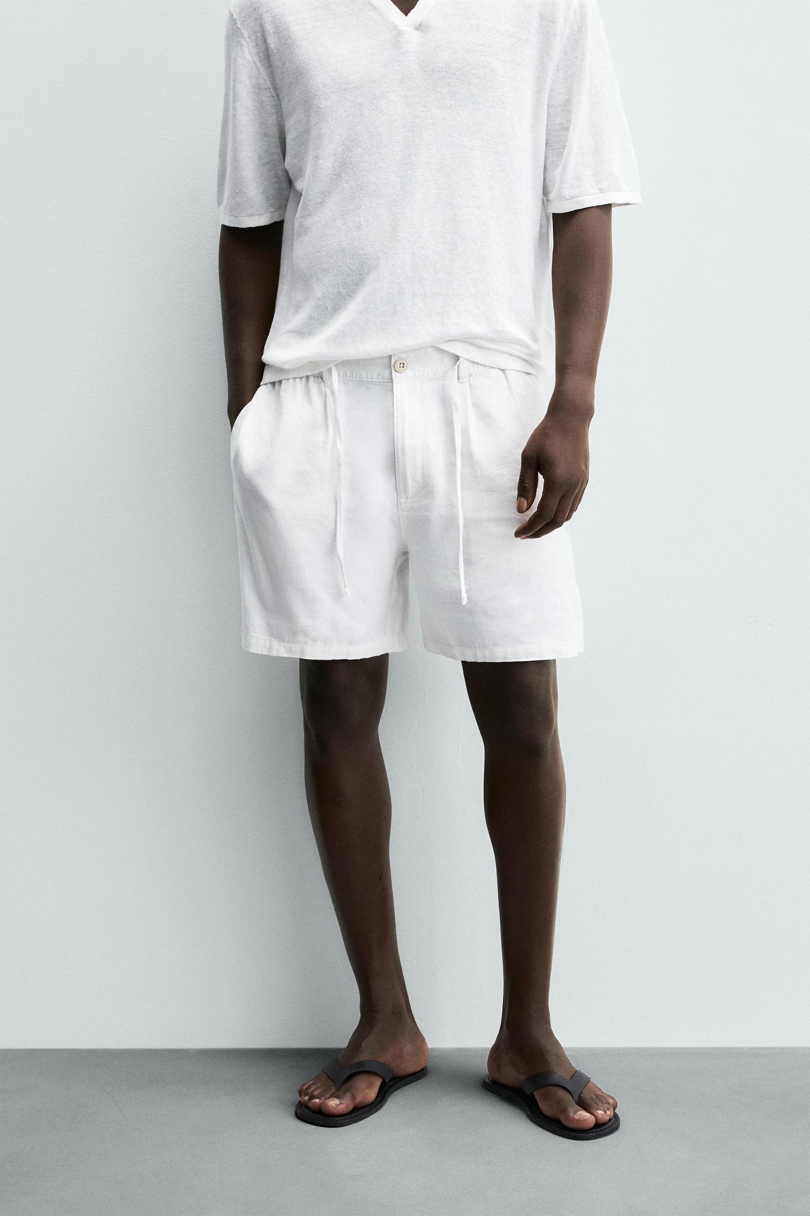 LINEN BLEND SHORTS Product Image