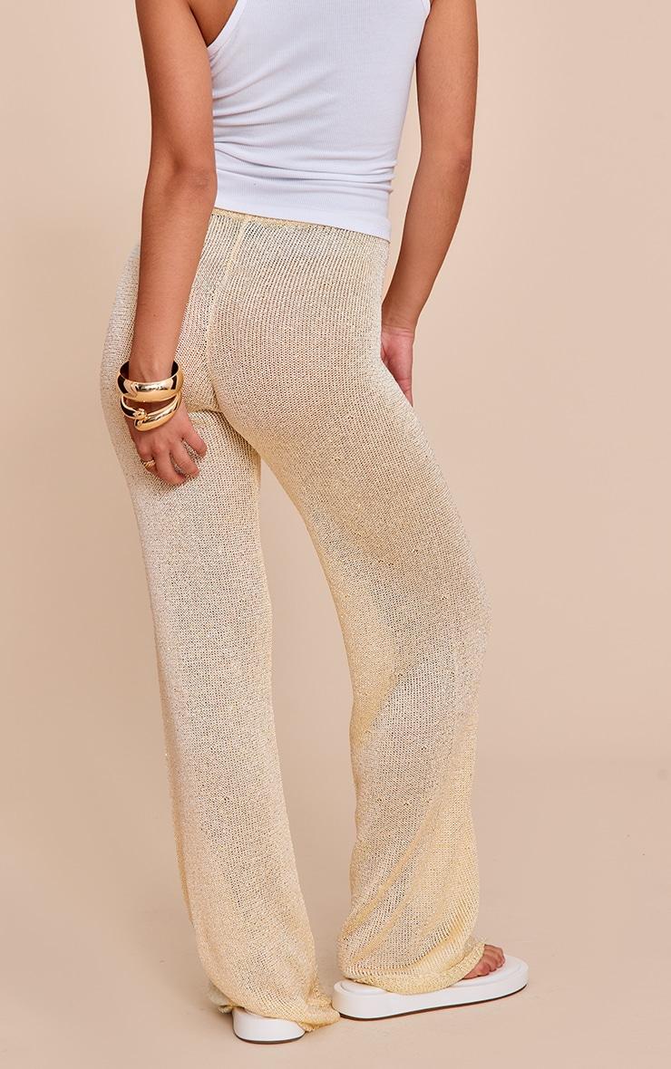 Lemon Sequin Knit Pants Product Image
