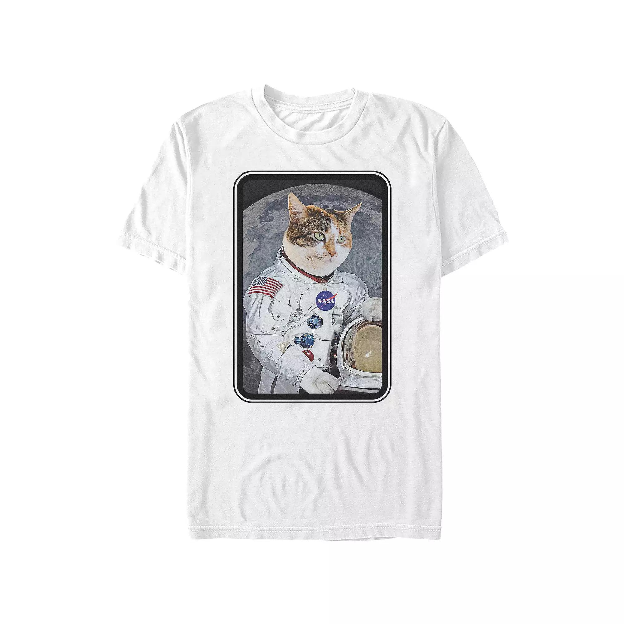 Men's Nasa Astronaut Cat Graphic Tee, Size: Medium, White Product Image