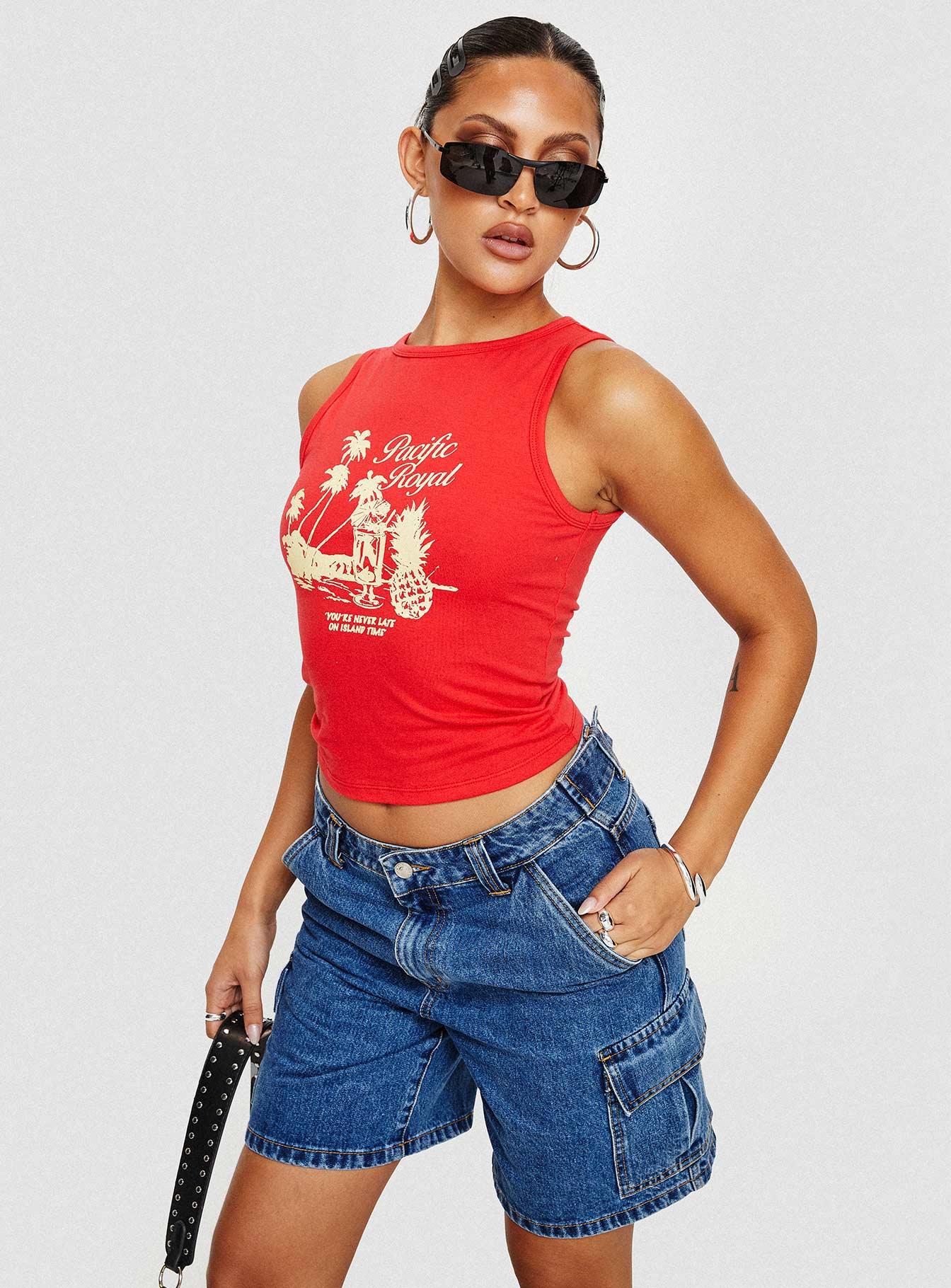 Pacific Royal Tank Top Red Product Image