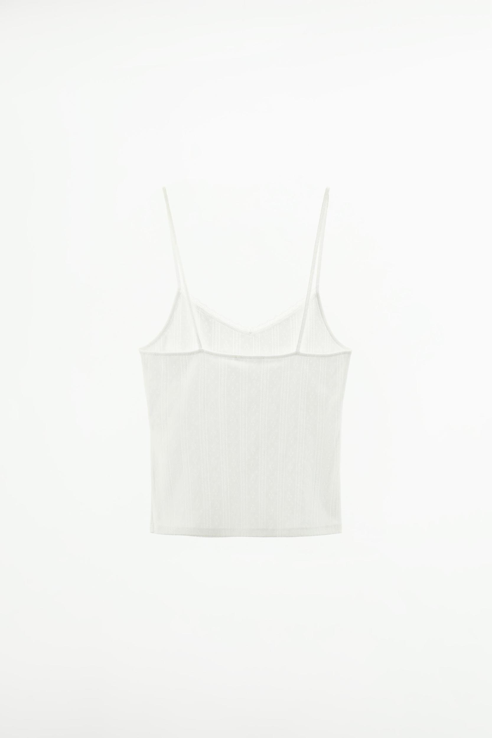 LACE TRIM POINTELLE TOP Product Image