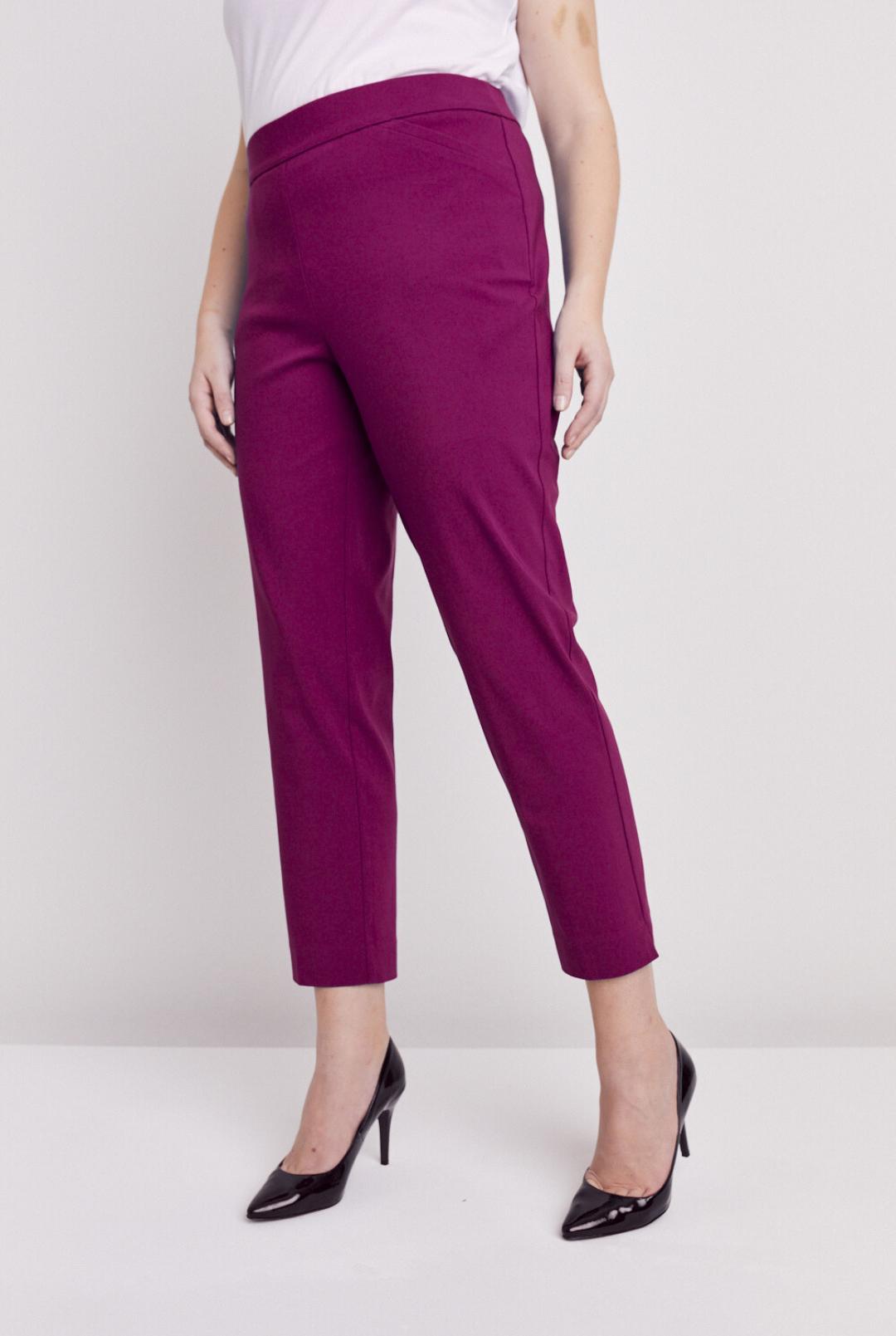 Roz & Ali™ Superstretch Magenta Pull On Ankle Pants Product Image