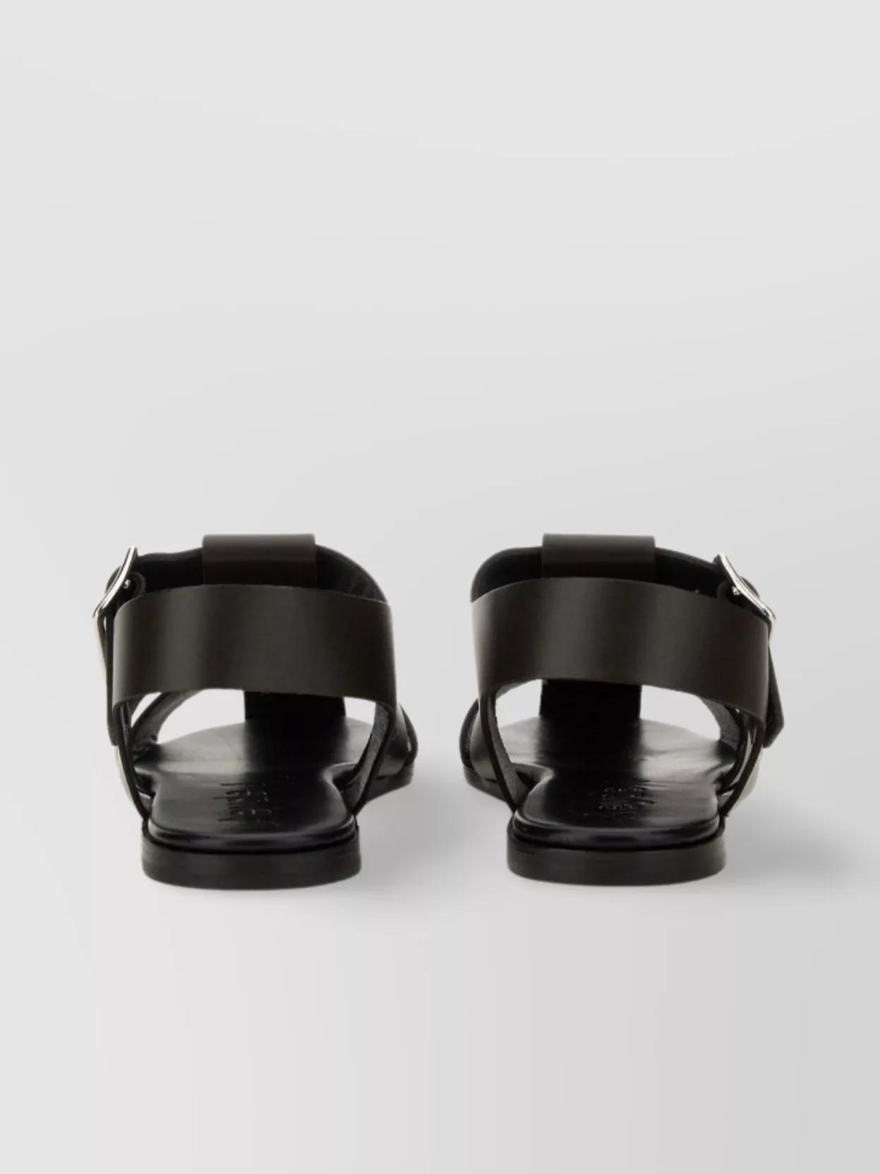 AEYDE 10mm Whit Leather Fisherman Sandals In Black Product Image