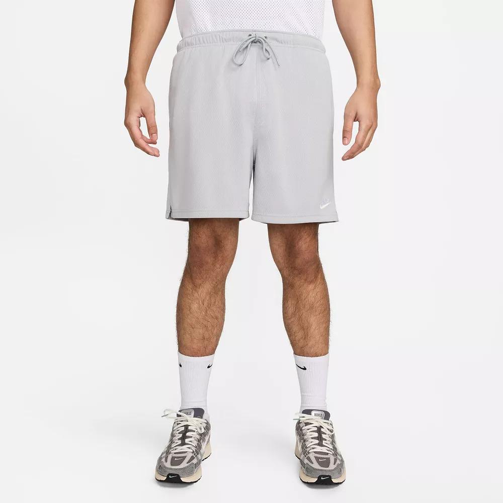 Nike Mens Nike Club Flow Mesh Shorts - Mens White/Light Smoke Grey Product Image