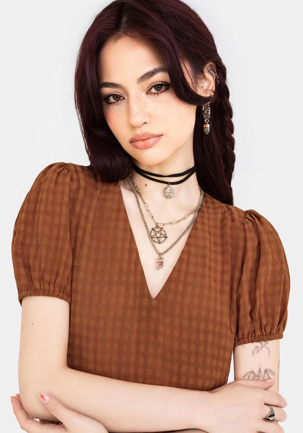 Soleil Cotton-Blend Check Mini Dress Product Image