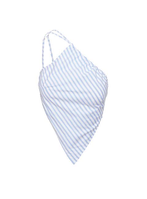 Collied Asymmetric Top Blue / White Stripe Product Image