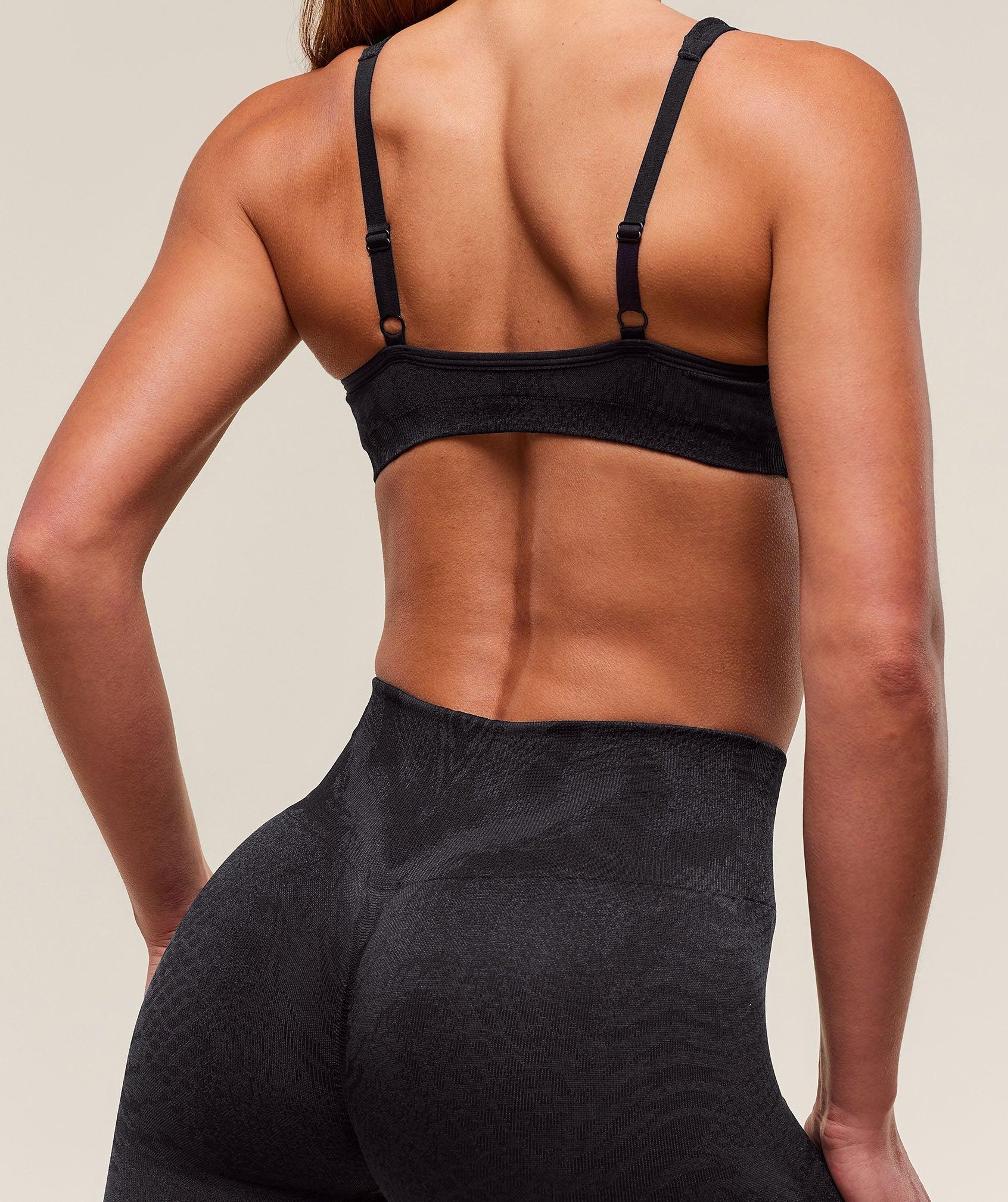 Gymshark Adapt X Whitney Animal Seamless Twist Front Bra - Asphalt Grey/Black Female Product Image
