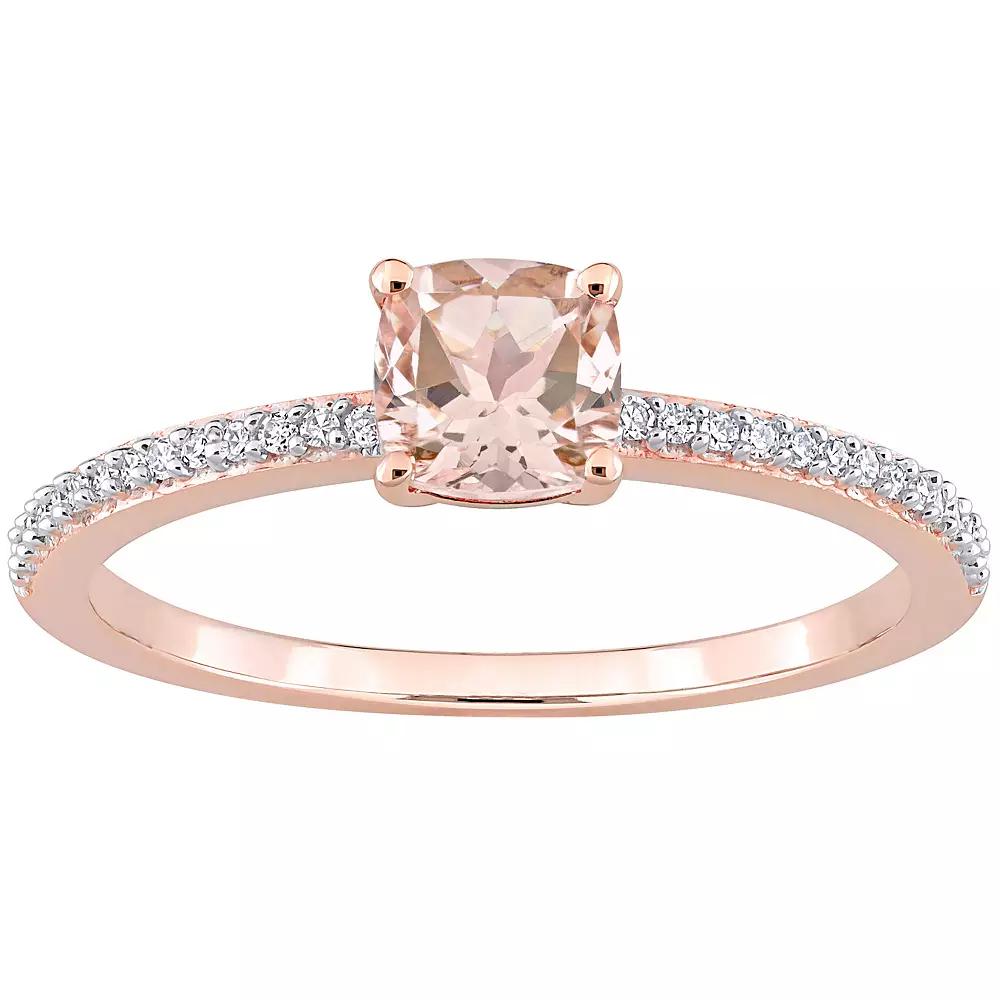 Stella Grace 10k Rose Gold Morganite & Diamond Accent Promise Ring, Women's,  Product Image