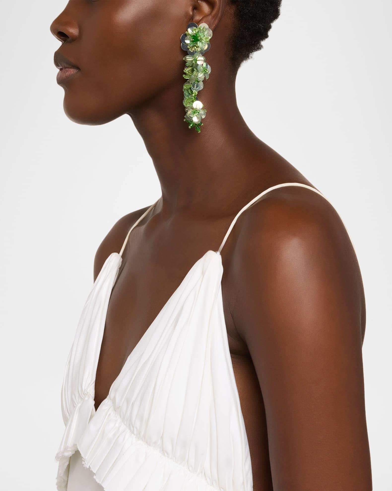 Sequin Flower Drop Earrings Product Image