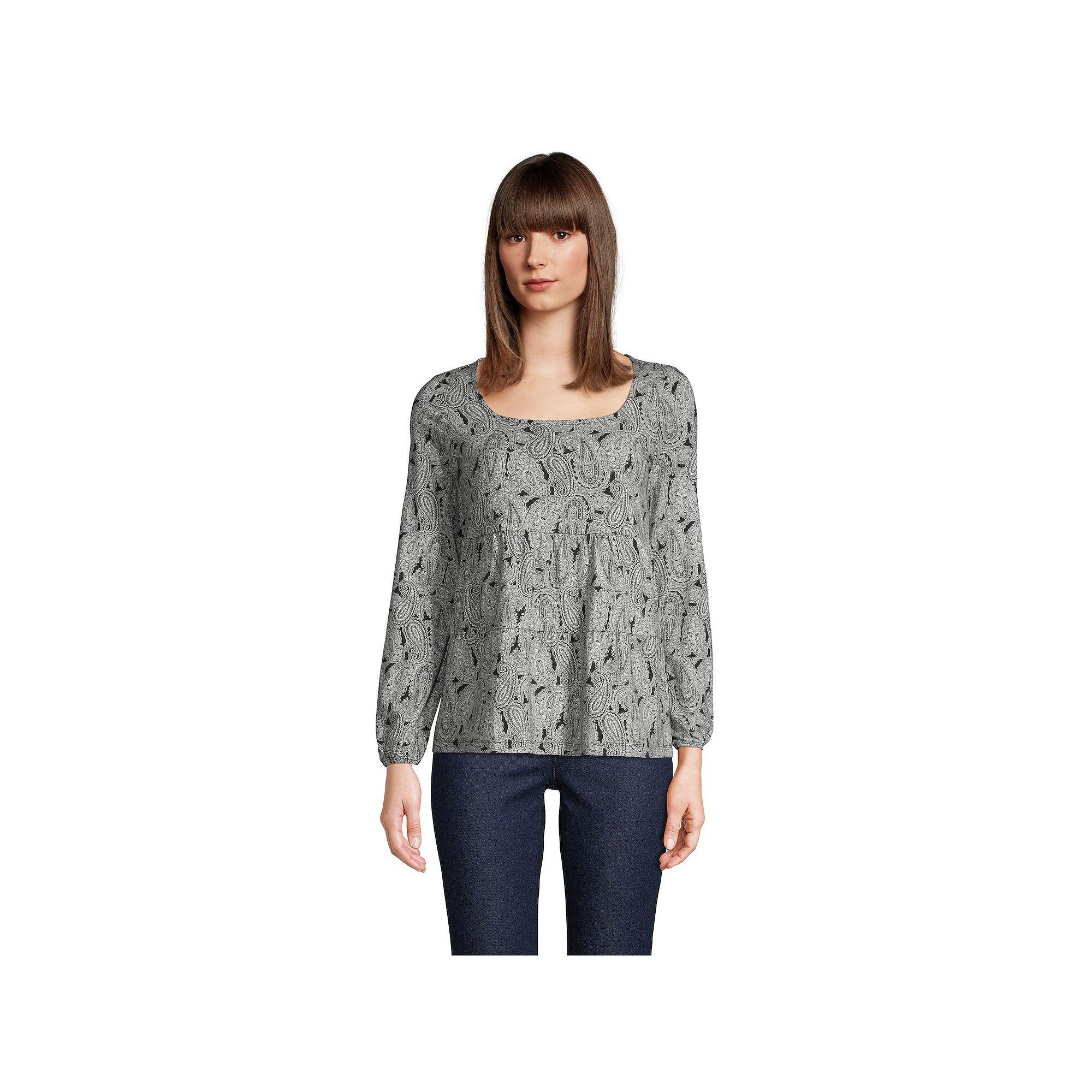 Women's Lands' End Squareneck Tiered Top,  Product Image