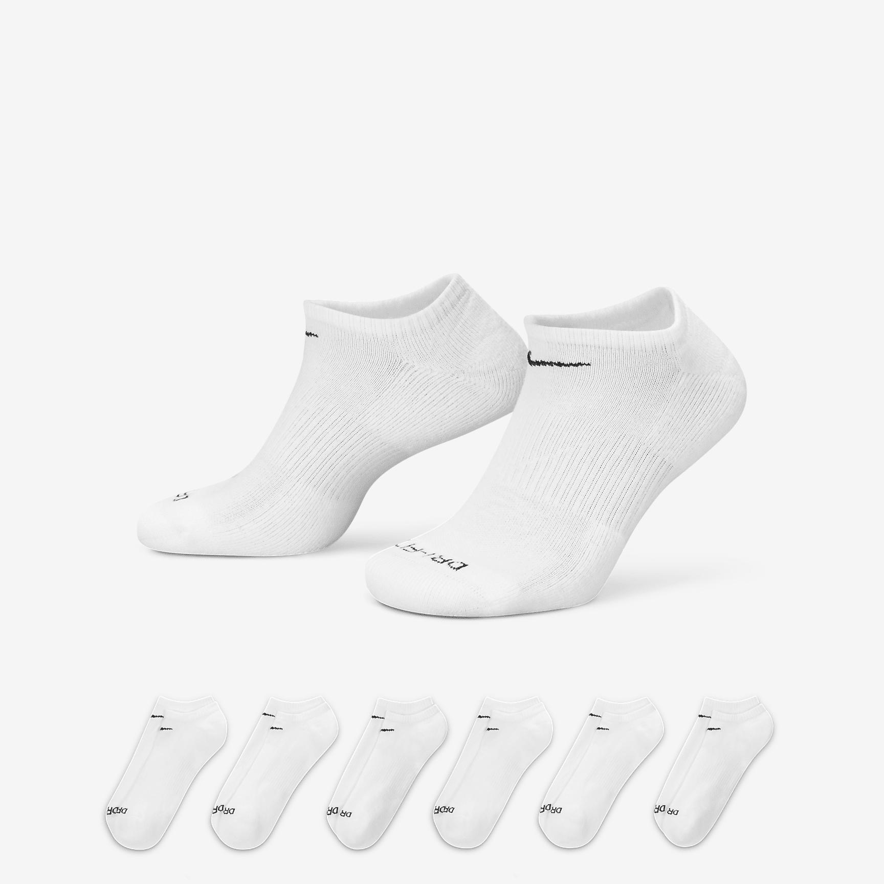 Nike Mens Everyday Plus Cushioned Training No-Show Socks (6 Pairs) | SX6898-100 Product Image
