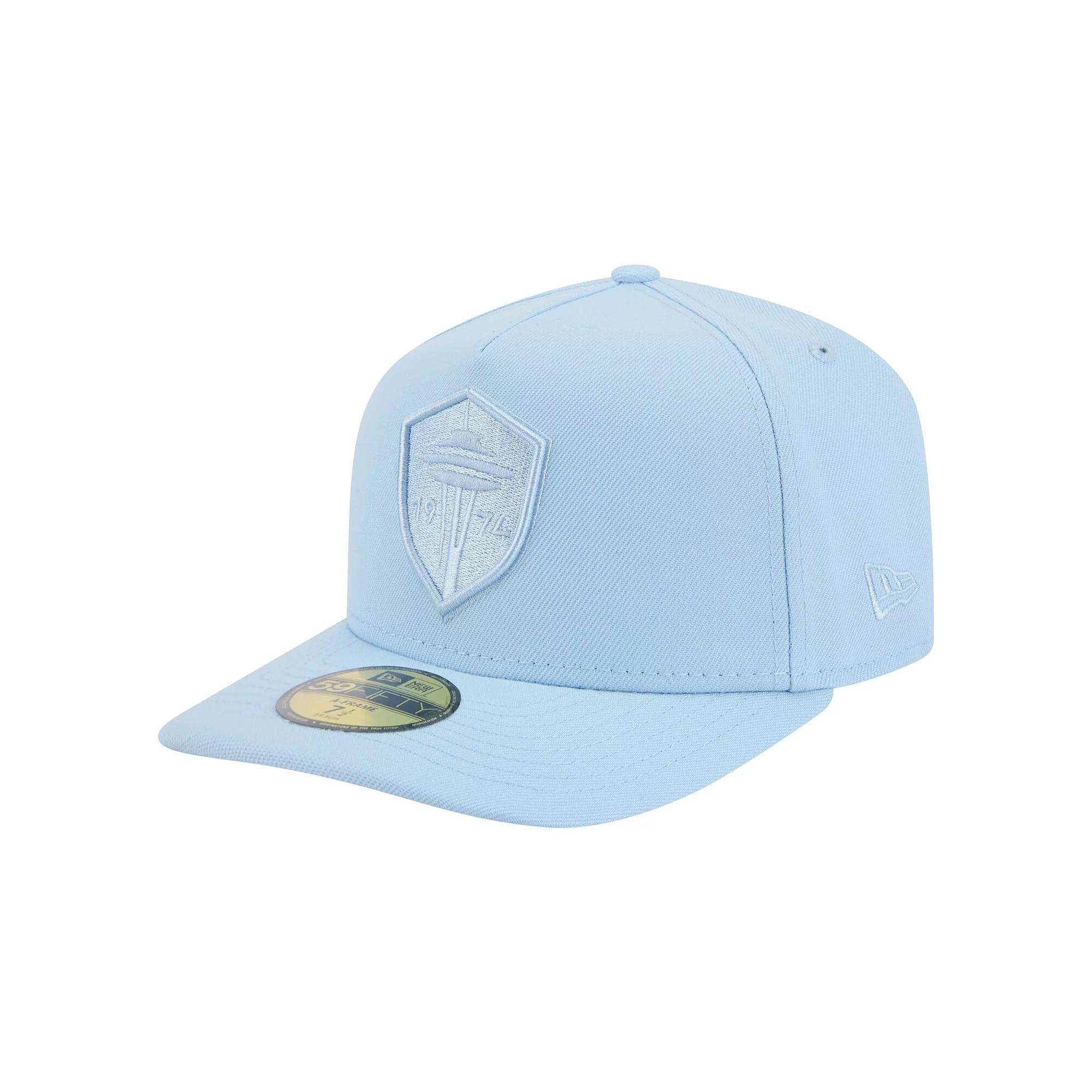 Men's New Era Light Blue Seattle Sounders FC Color Pack A-Frame 59FIFTY Fitted Hat, Size: 7 1/8 Product Image