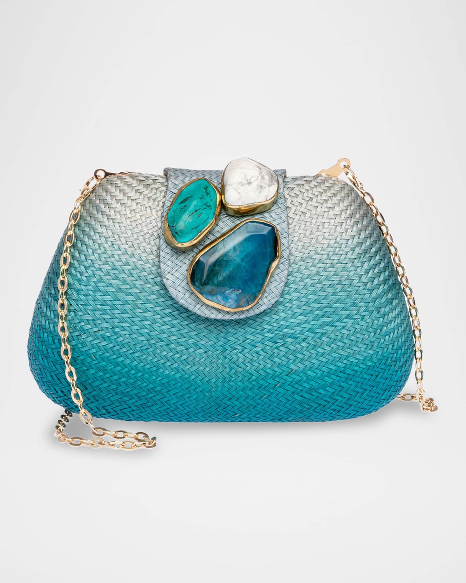 Tamu Stone Tassel Woven Clutch Bag Product Image