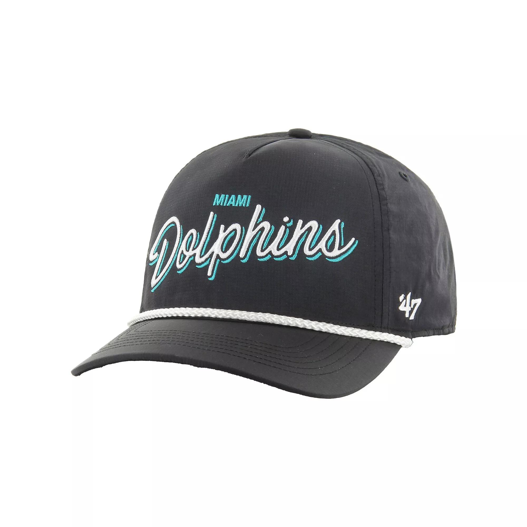 Men's '47 Black Miami Dolphins Brrr Fairway Hitch Adjustable Hat Product Image