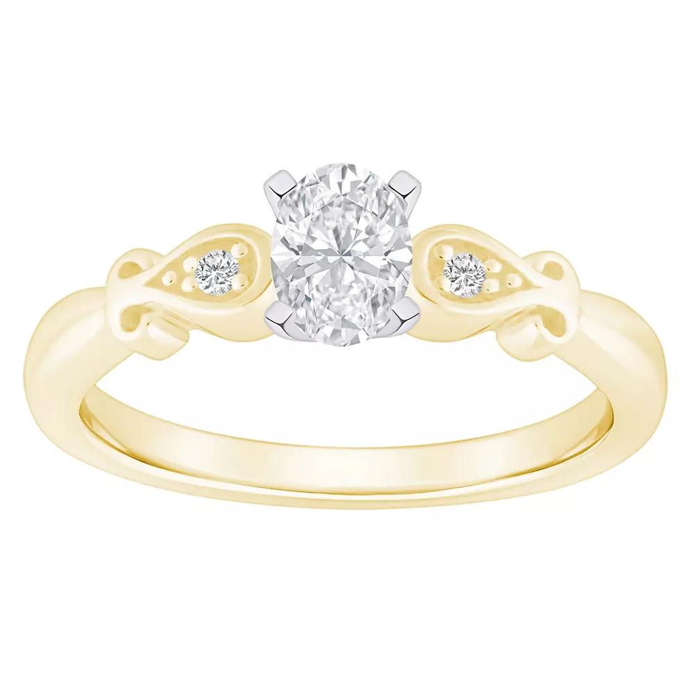 Alyson Layne 14k Gold 1/2 Carat T.W. Diamond Oval Cut Engagement Ring, Womens White Gold Product Image