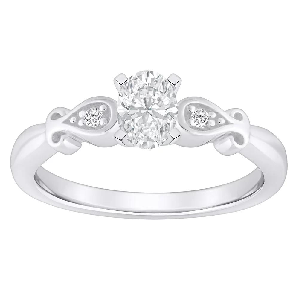 Alyson Layne 14k Gold 1/2 Carat T.W. Diamond Oval Cut Engagement Ring, Womens White Gold Product Image