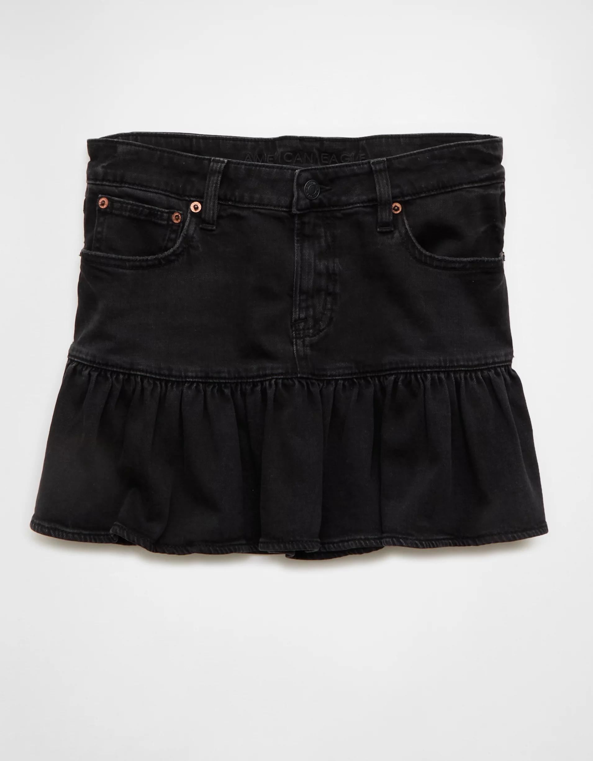 AE High-Waisted Ruffle Mini Skirt Product Image