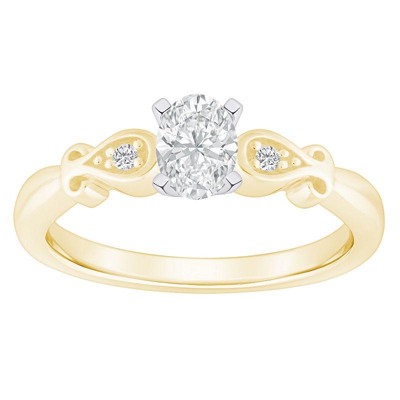 Alyson Layne 14k Gold 1/2 Carat T.W. Diamond Oval Cut Engagement Ring, Womens White Gold Product Image