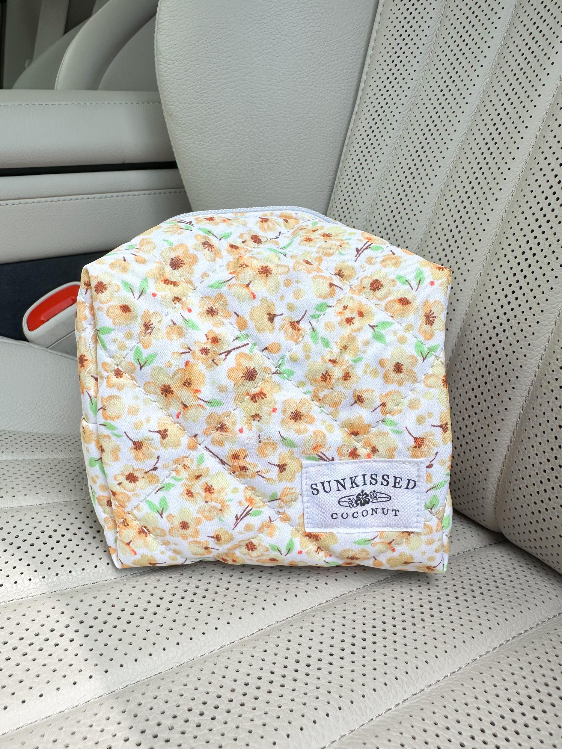 Small Yellow Flower Quilted Handmade Travel Bag Product Image