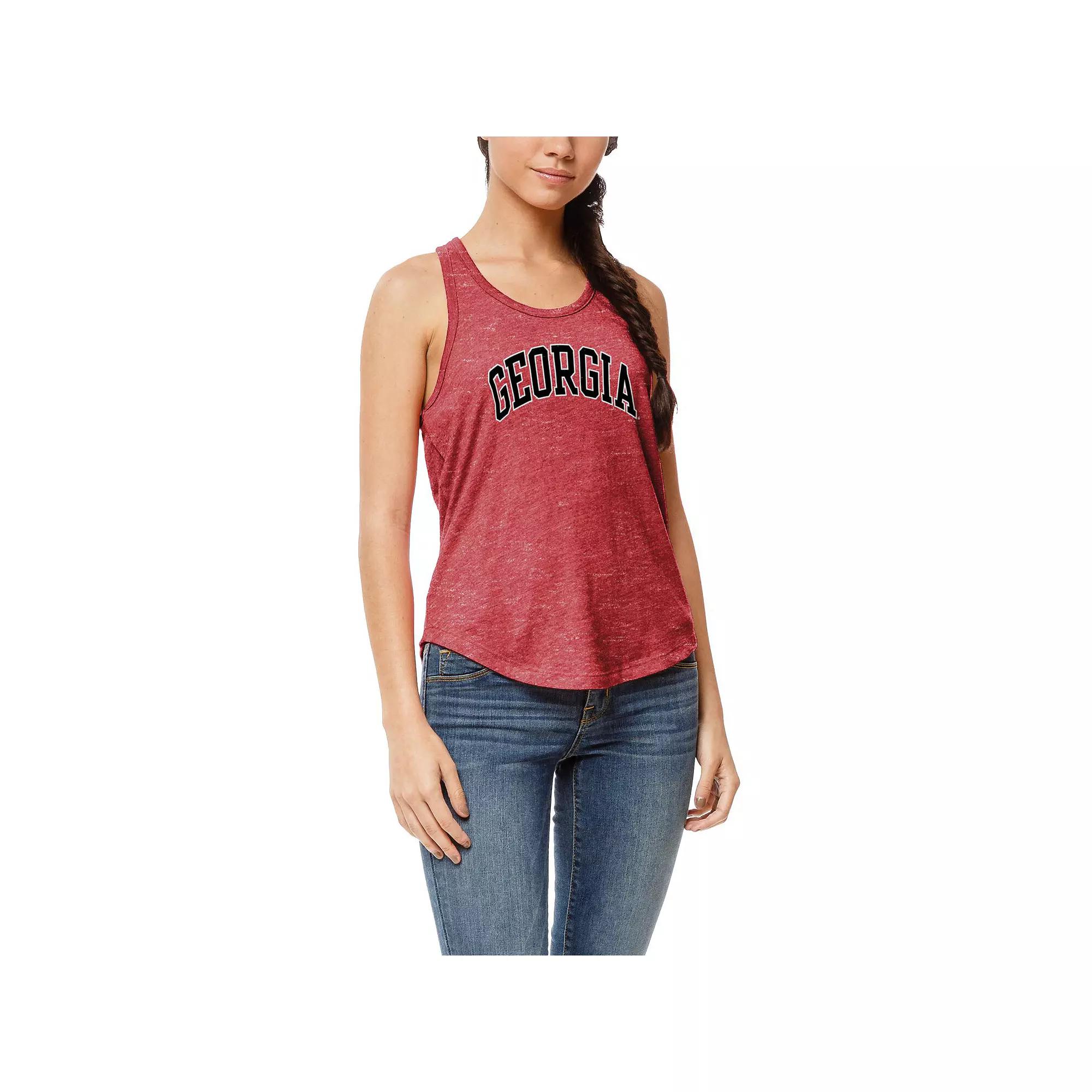 Women's League Collegiate Wear Heather Red Georgia Bulldogs Two-Hit Intramural Tri-Blend Scoop Neck Racerback Tank Top, Size: Large Product Image
