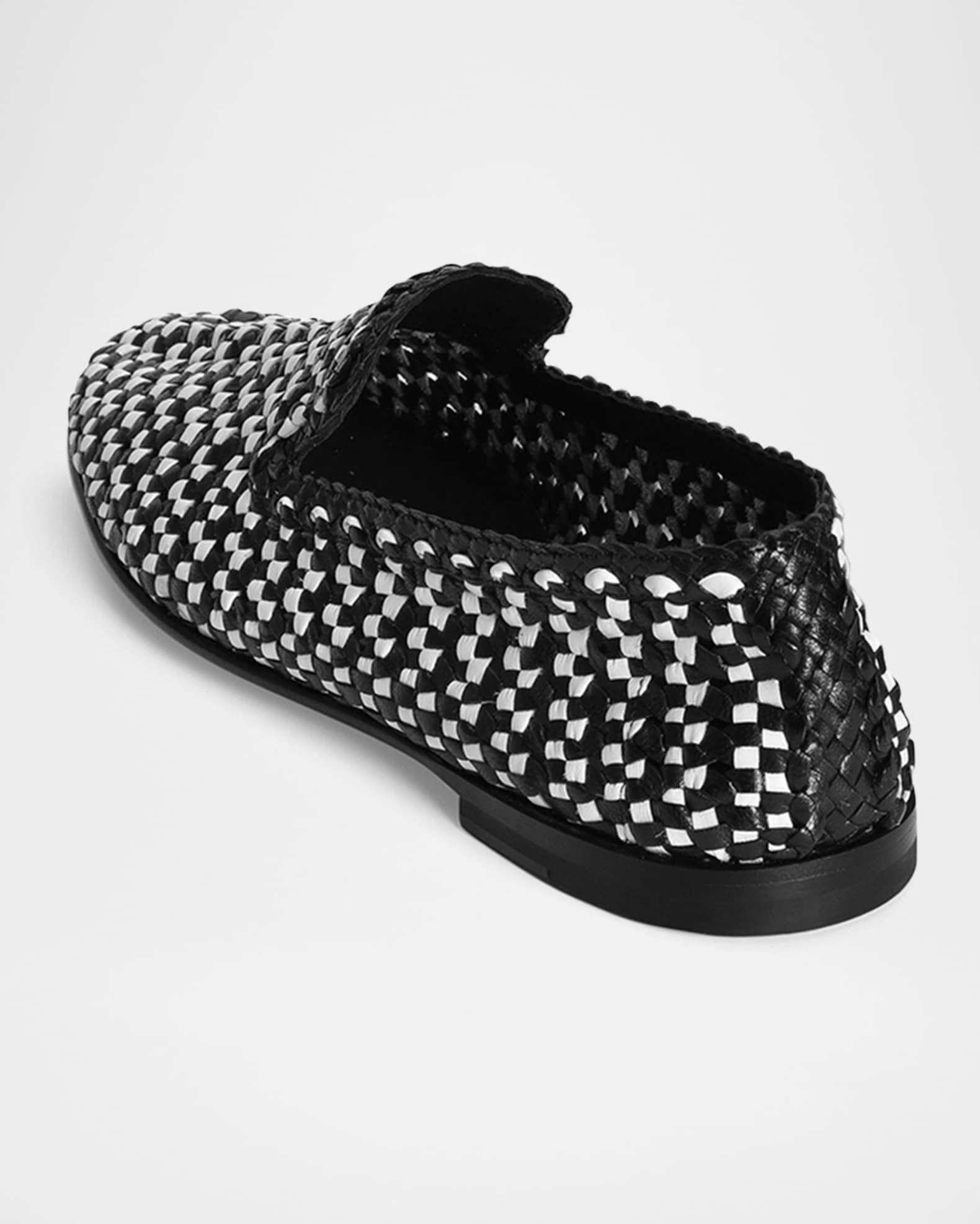 Men's Woven Leather Slippers Product Image