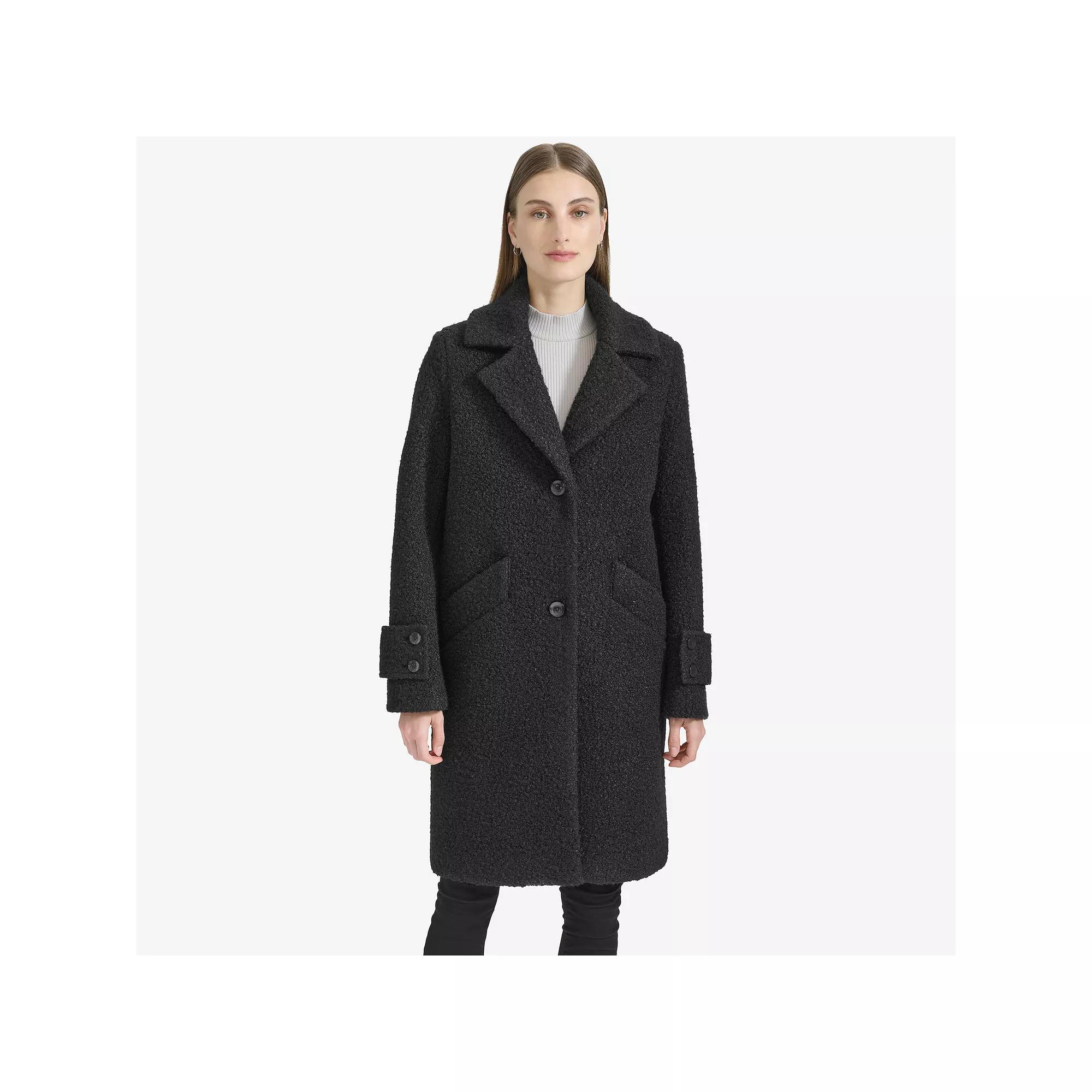 Womens Andrew Marc Notch Collar Tailored Coat Product Image