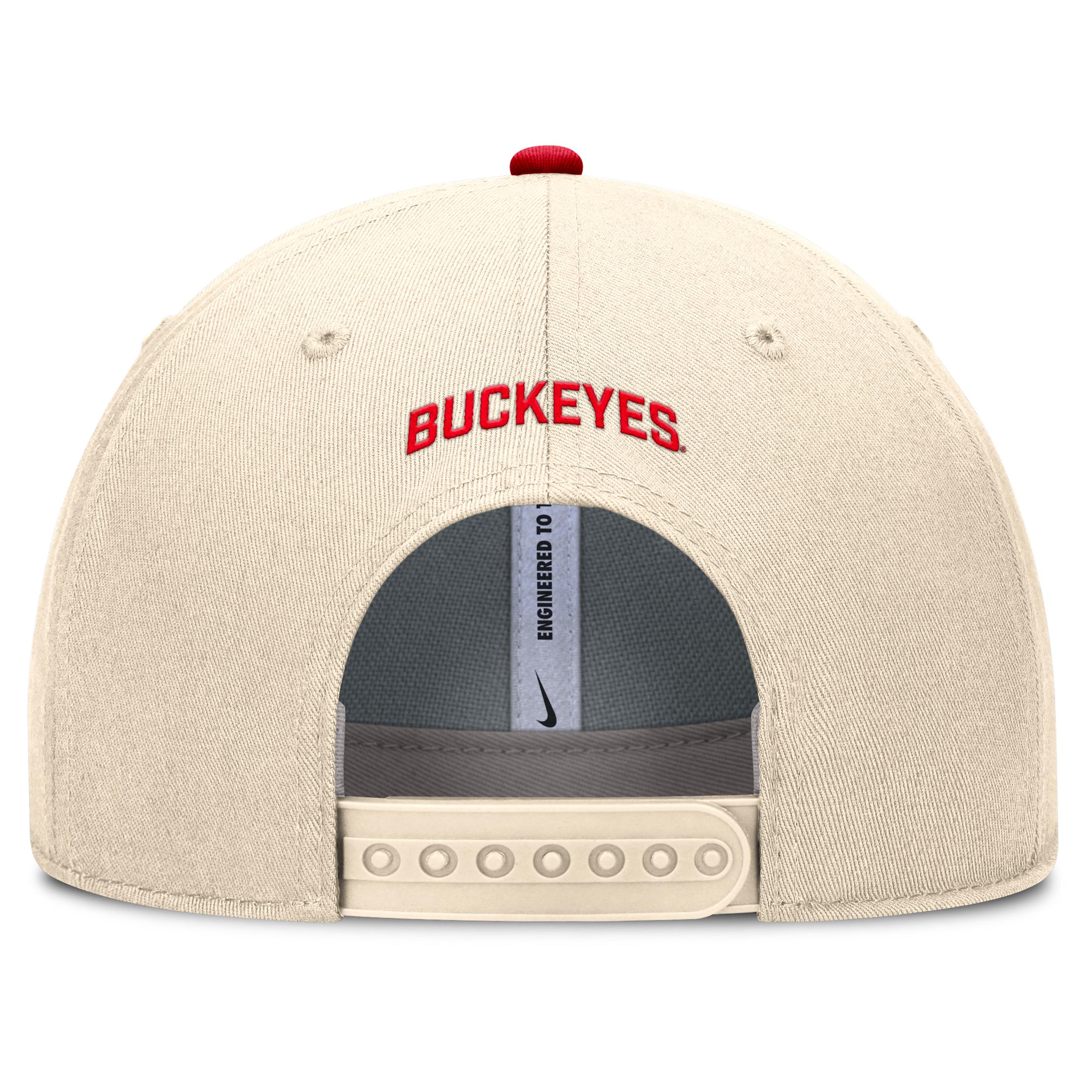 Ohio State Primetime Rise Nike Mens Dri-FIT College Trucker Adjustable Hat | NC940C3COH-A82 Product Image