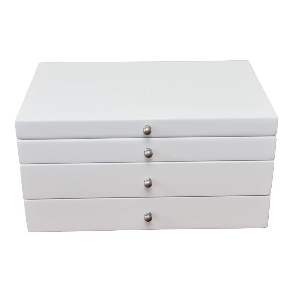 Elegant White Finish Jewelry Box, Women's Product Image