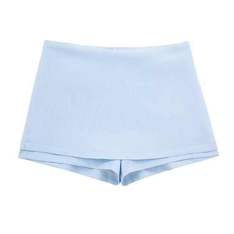 Halter Collar Plain Zip Tank Top / Skort / Set Product Image